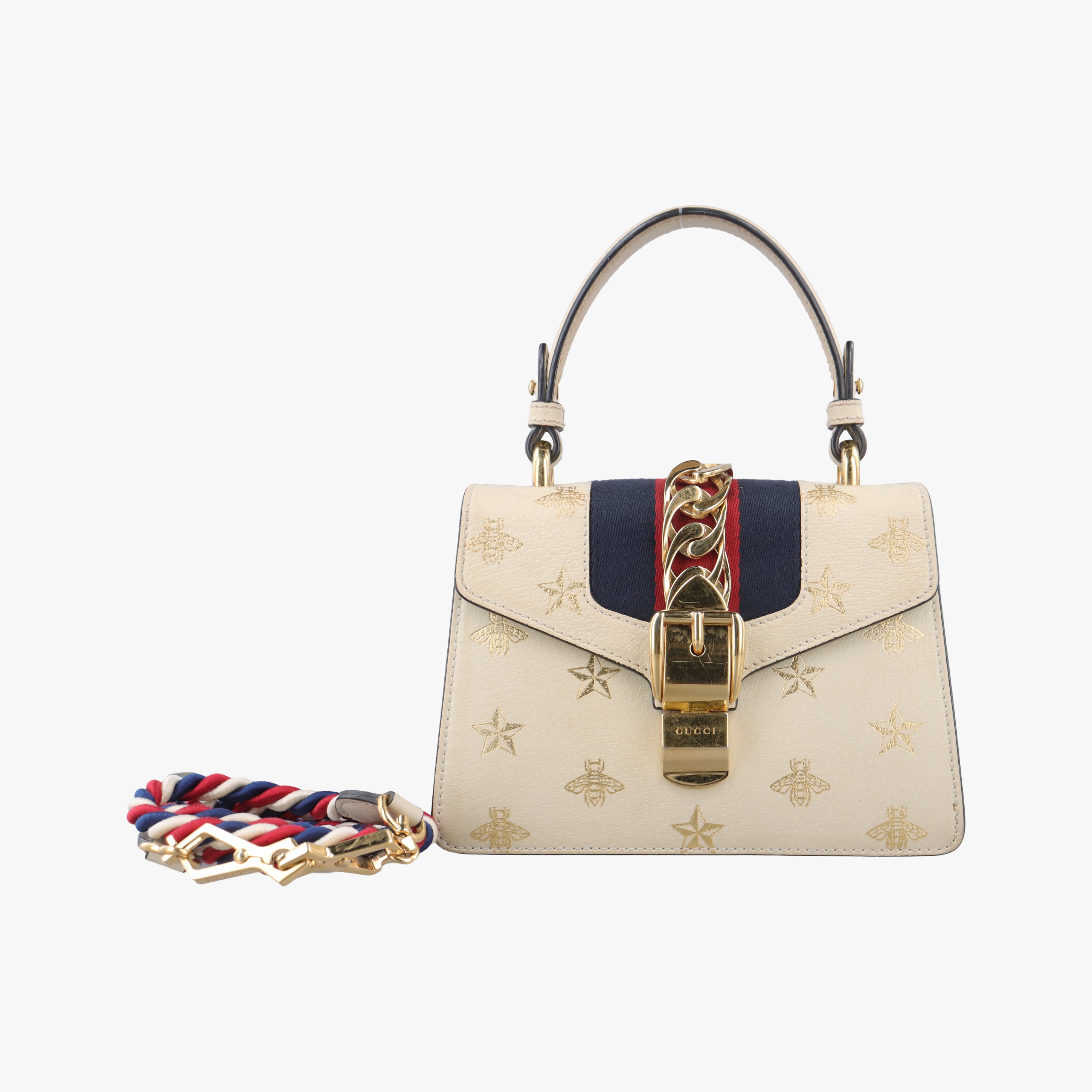 Pre-owned Gucci Sylvie White Leather 470270 shoulderbag | stylenewstar