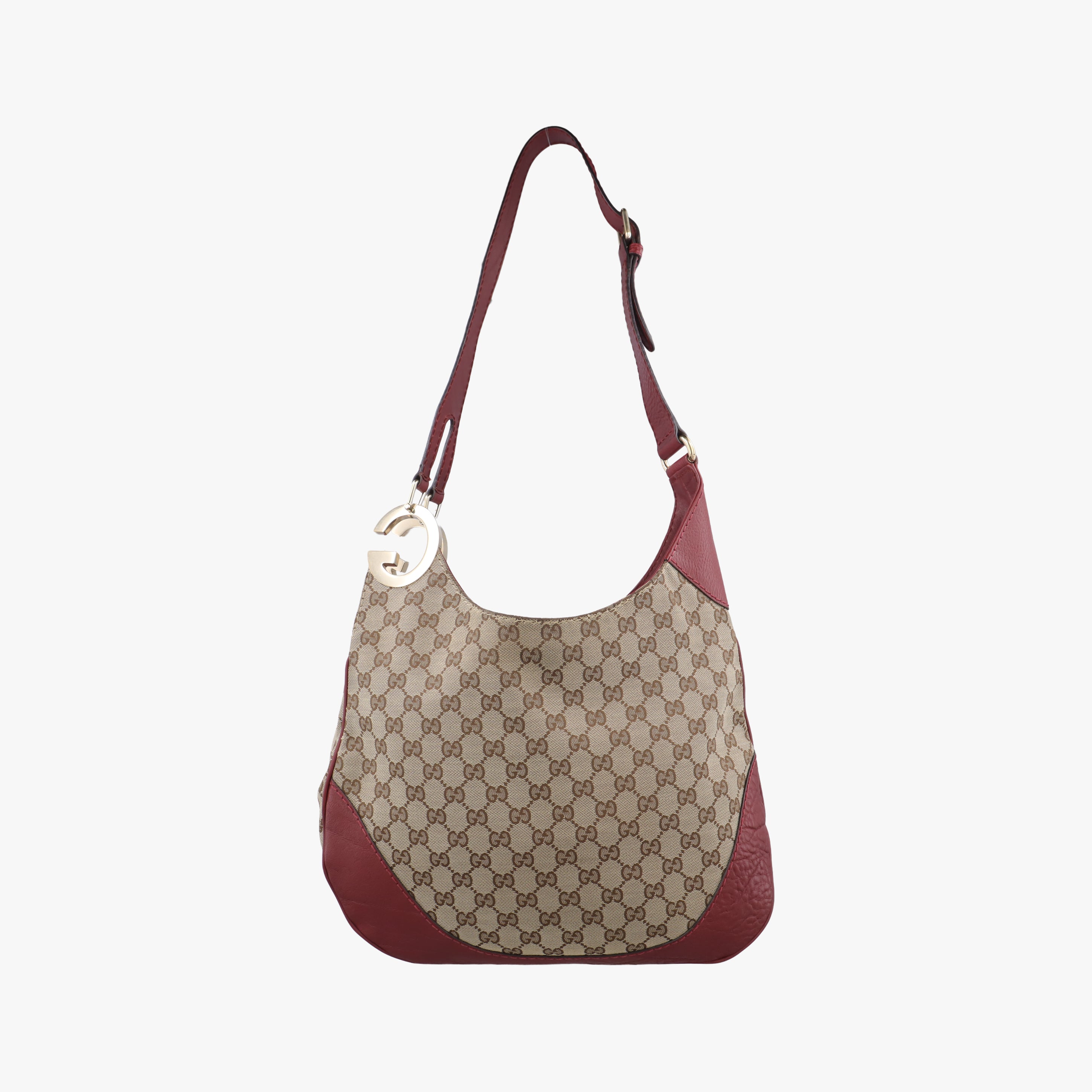 Pre-owned Gucci Charlotte Beige×Red canvas x leather 203503 shoulderbag | stylenewstar