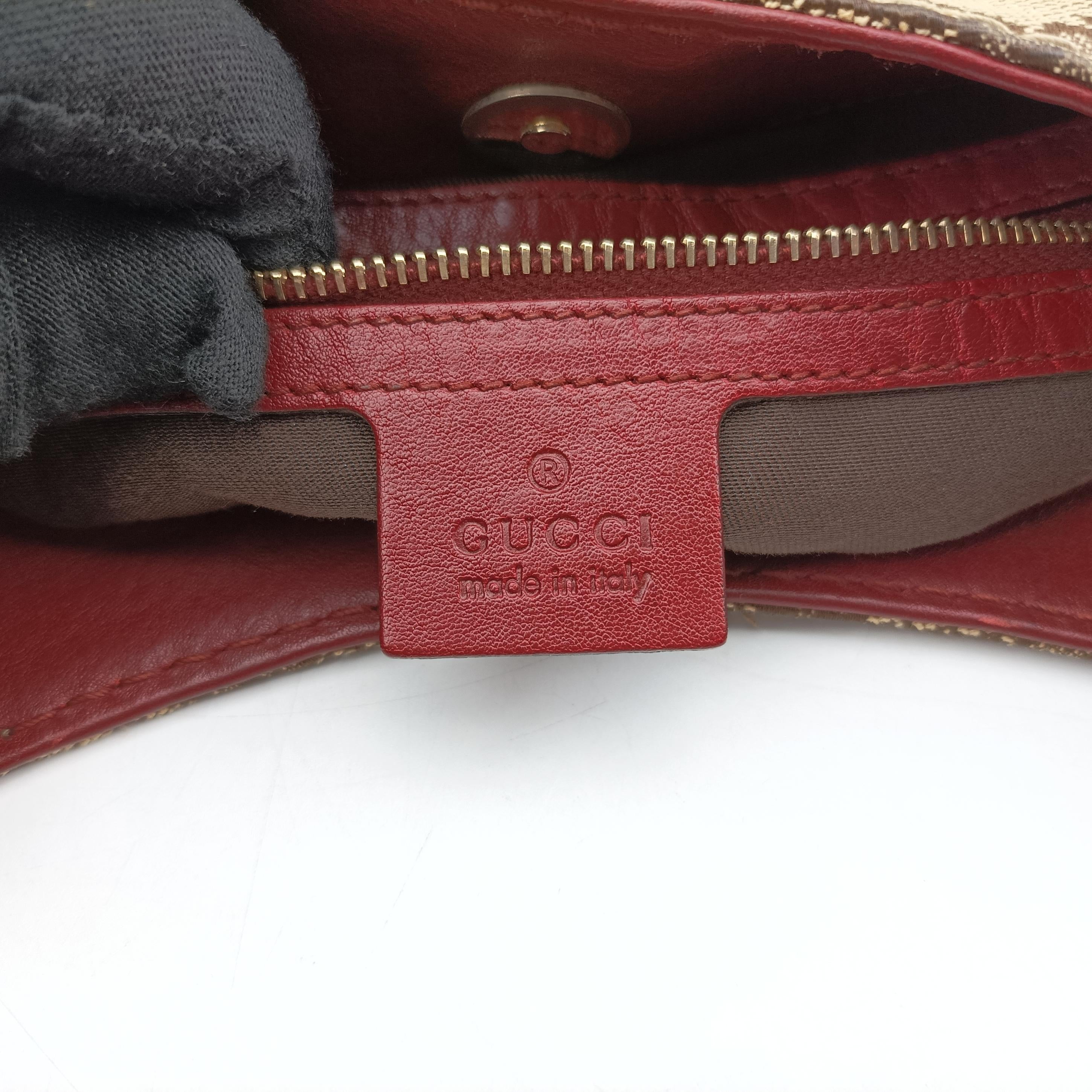 Pre-owned Gucci Charlotte Beige×Red canvas x leather 203503 shoulderbag | stylenewstar