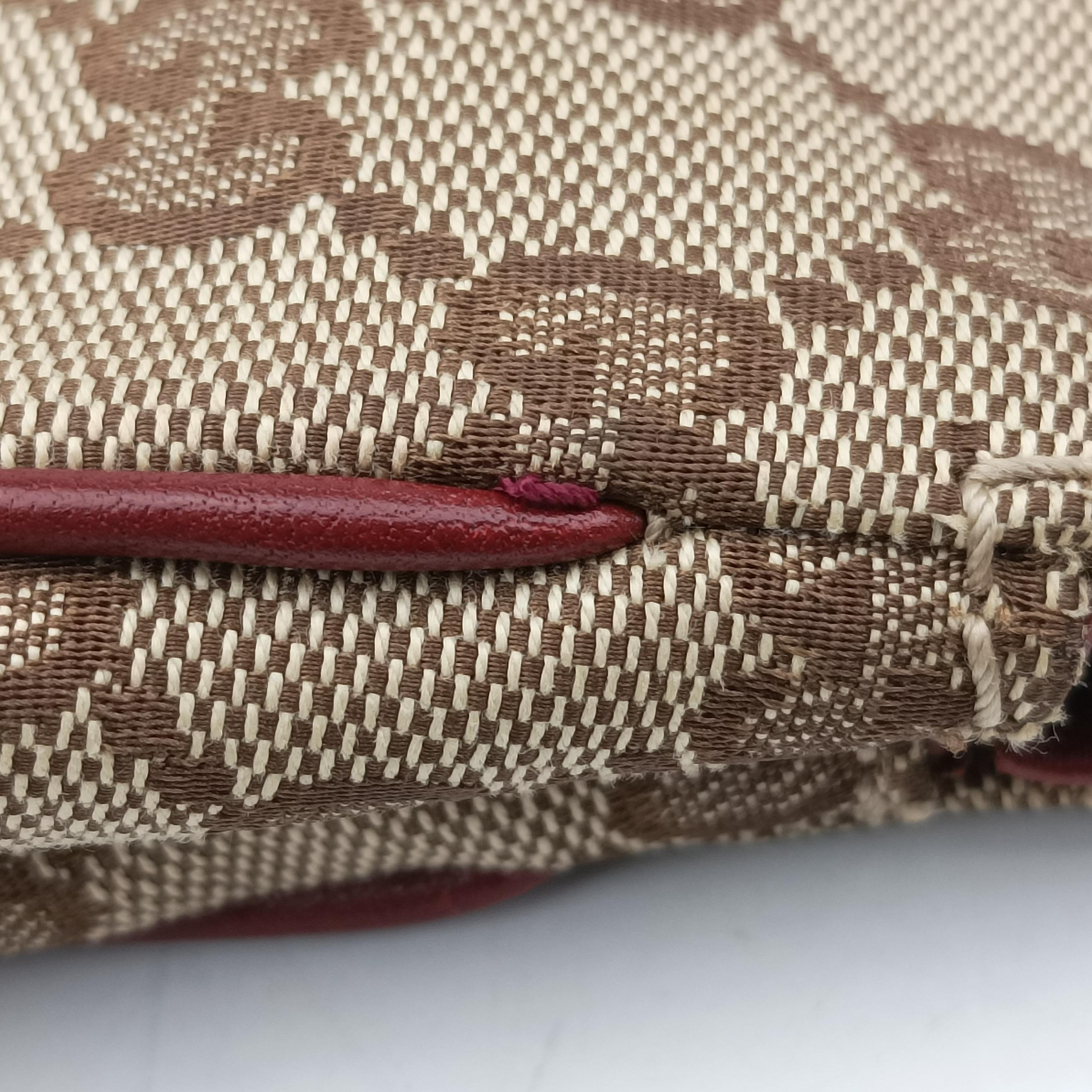 Pre-owned Gucci Charlotte Beige×Red canvas x leather 203503 shoulderbag | stylenewstar