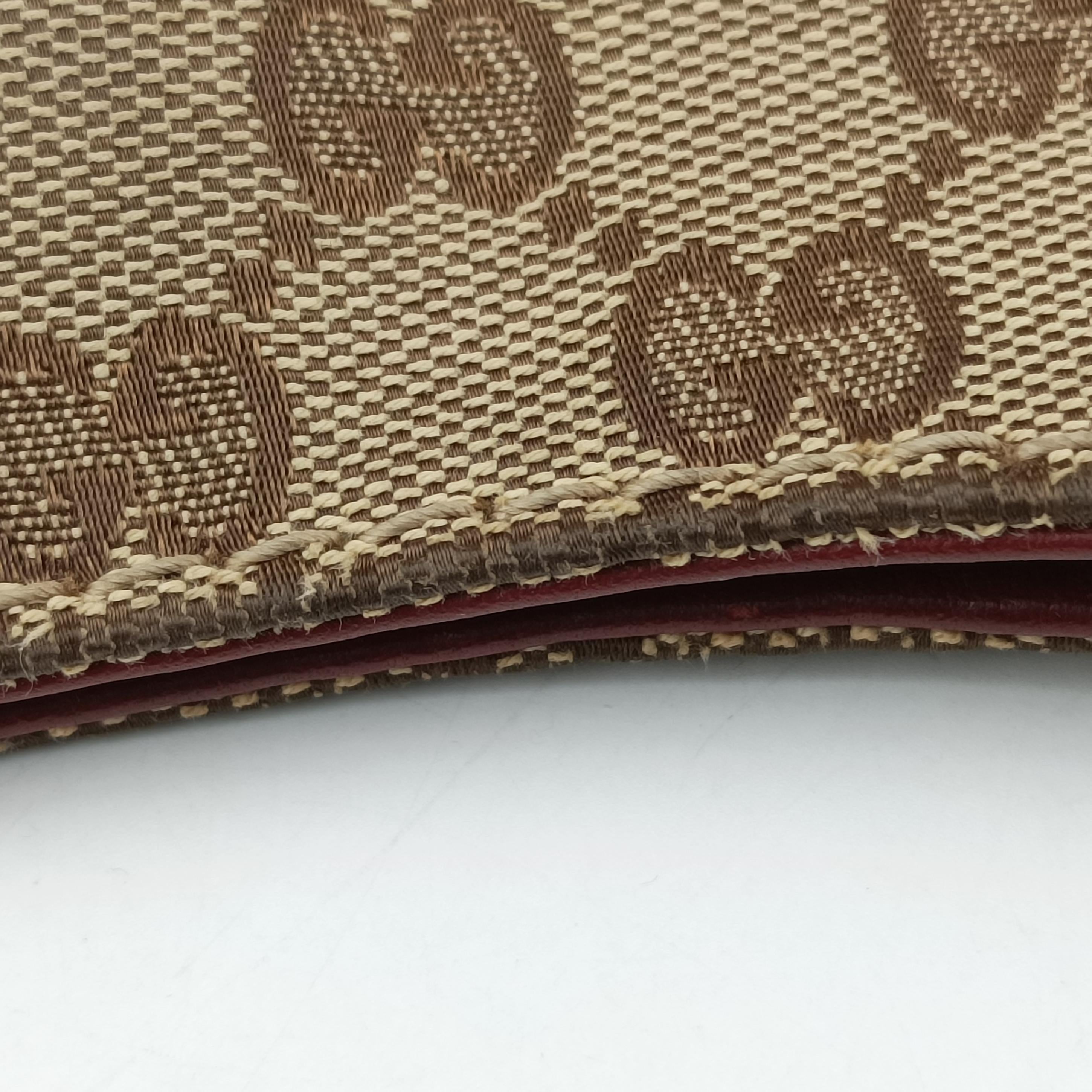 Pre-owned Gucci Charlotte Beige×Red canvas x leather 203503 shoulderbag | stylenewstar