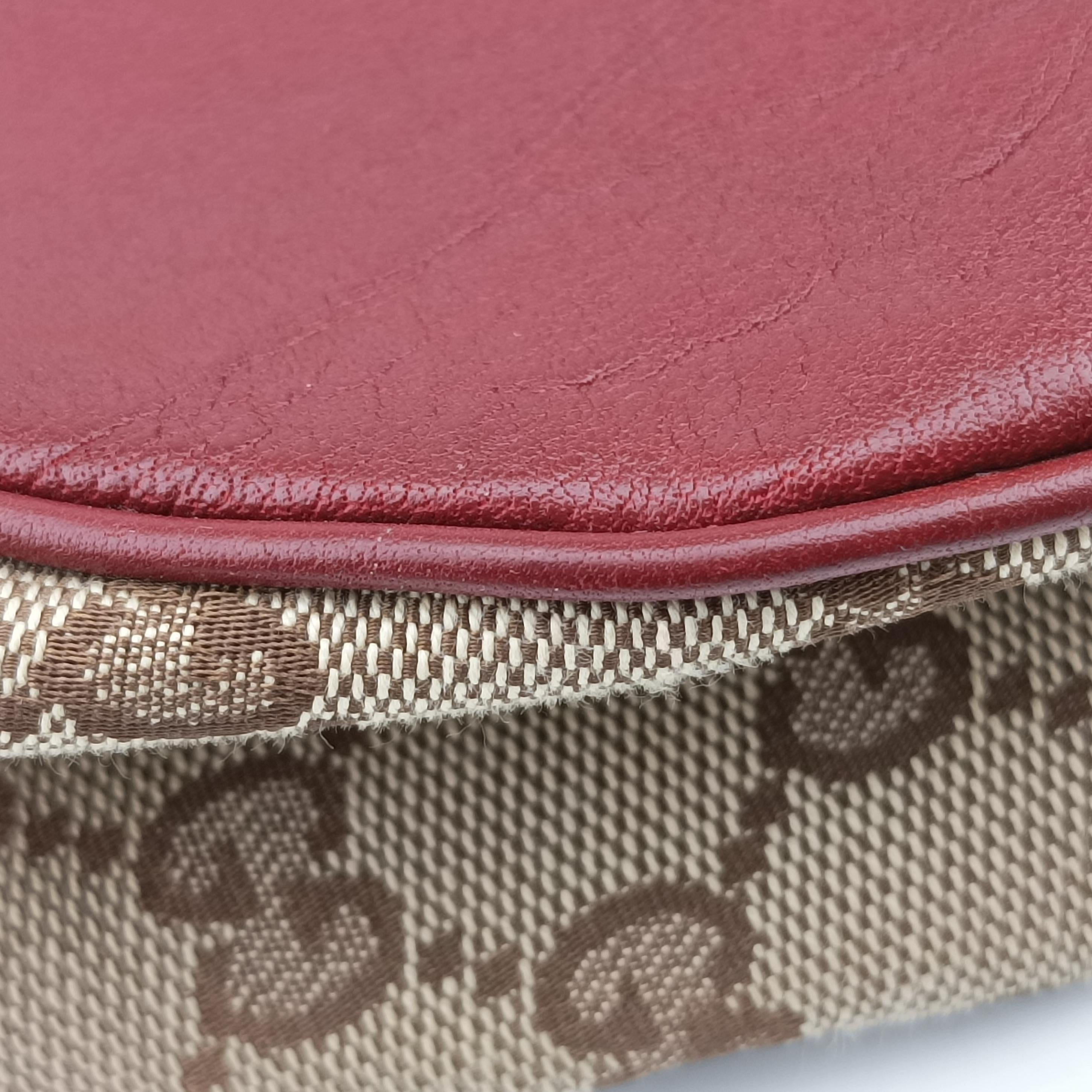 Pre-owned Gucci Charlotte Beige×Red canvas x leather 203503 shoulderbag | stylenewstar