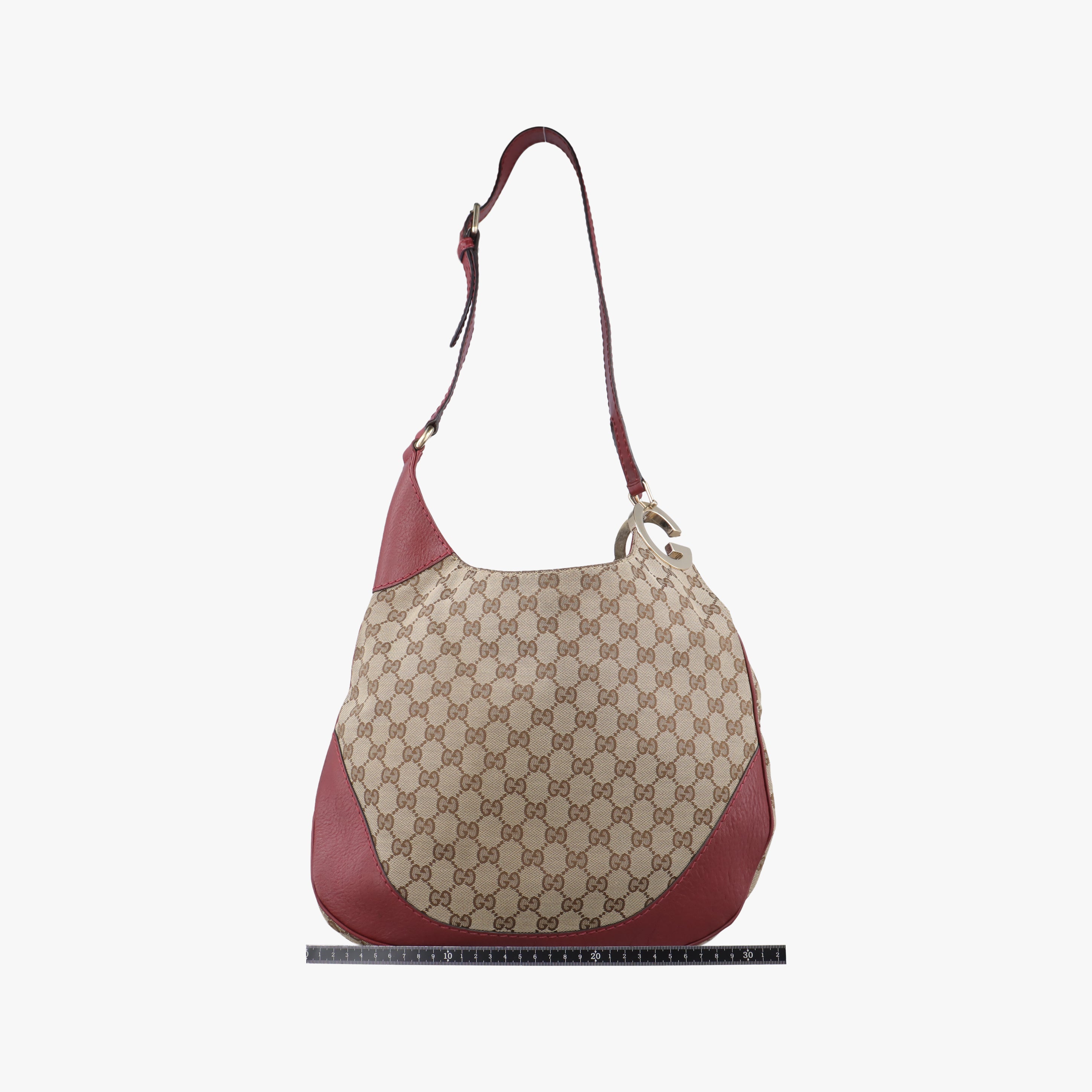 Pre-owned Gucci Charlotte Beige×Red canvas x leather 203503 shoulderbag | stylenewstar