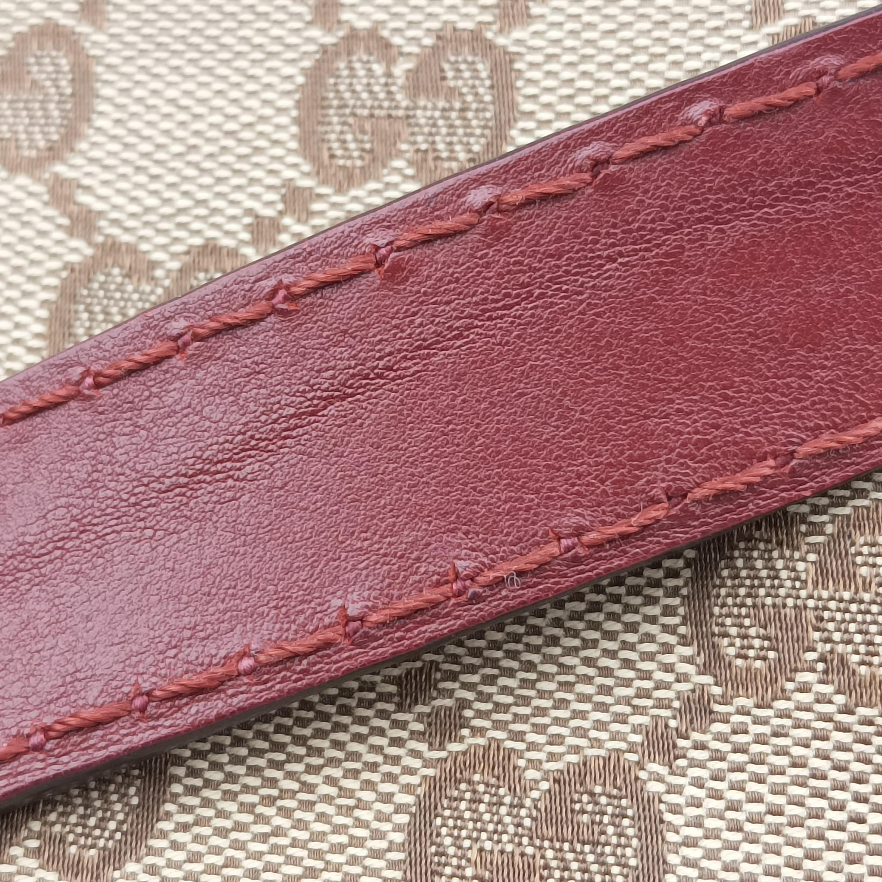 Pre-owned Gucci Charlotte Beige×Red canvas x leather 203503 shoulderbag | stylenewstar