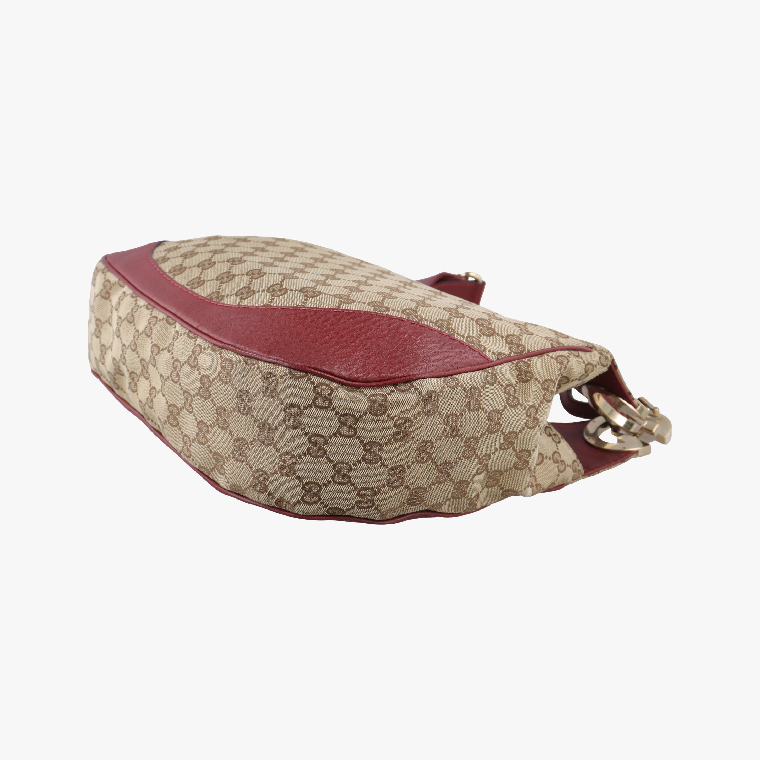 Pre-owned Gucci Charlotte Beige×Red canvas x leather 203503 shoulderbag | stylenewstar