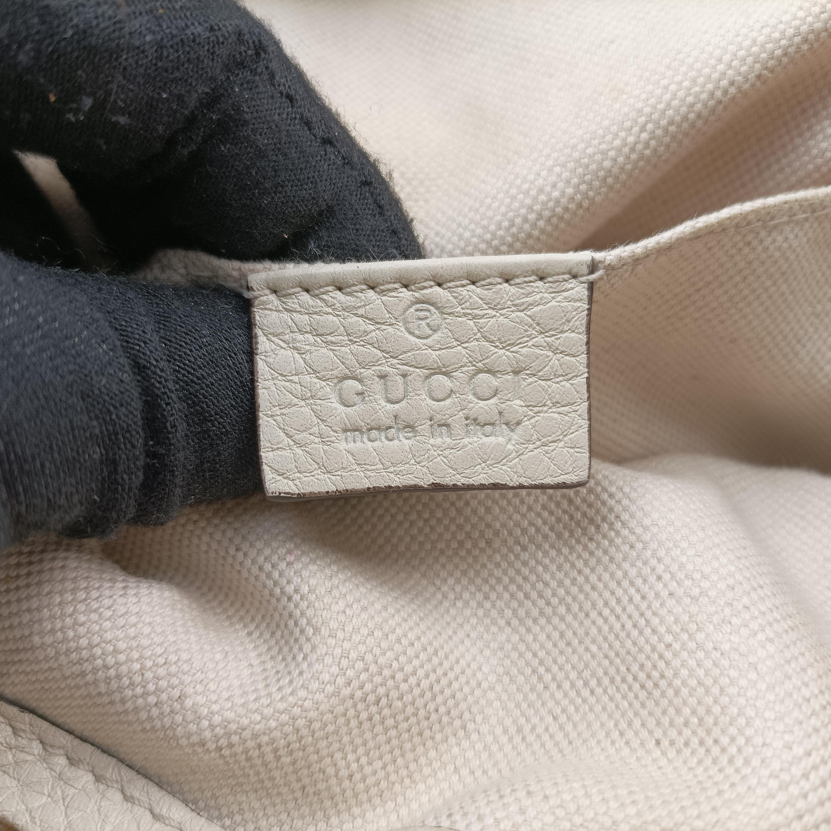 Pre-owned Gucci Bamboo fringe tassel White Leather 370833 backpack/rucksack | stylenewstar