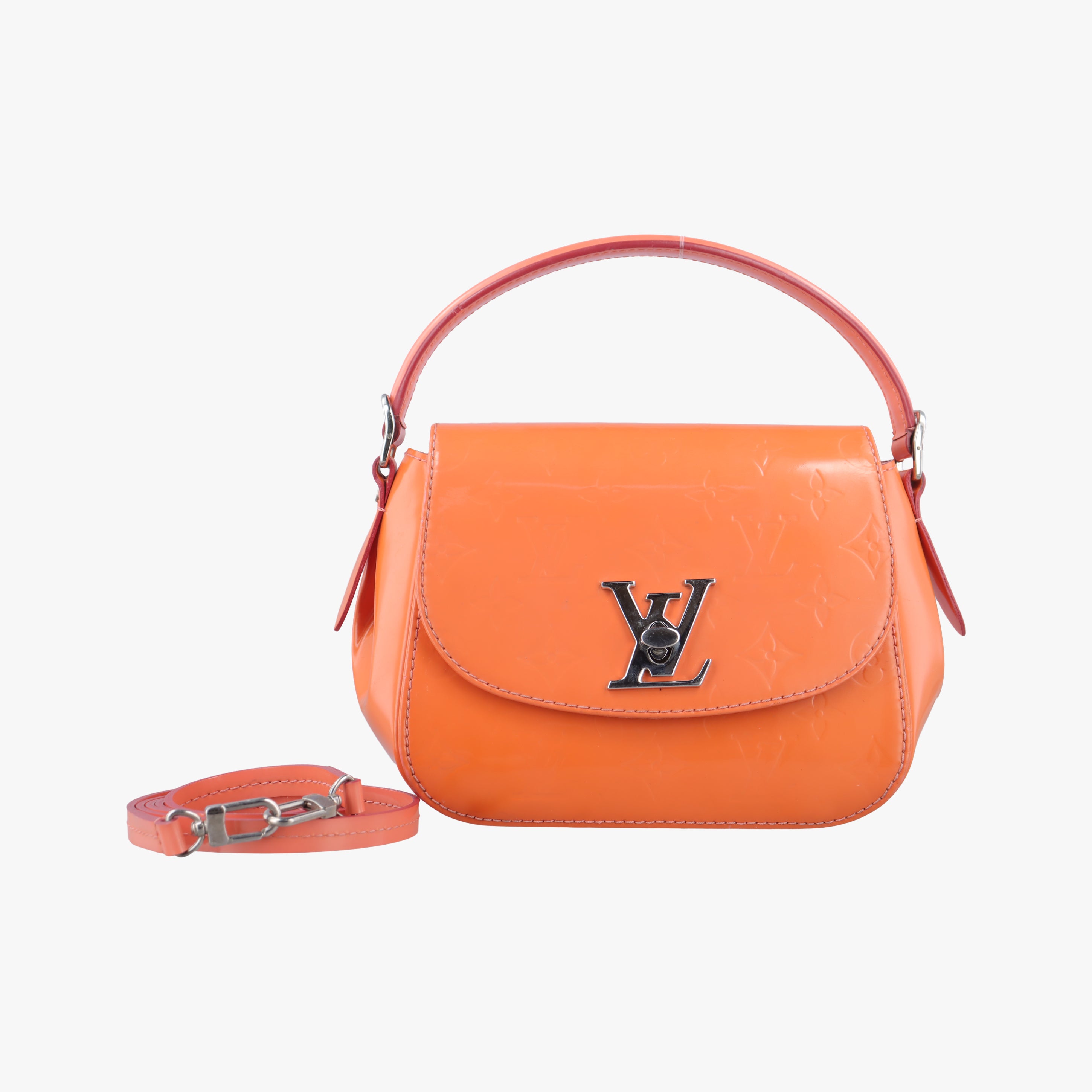 Pre-owned Louis Vuitton PASADENA poppy petal Vernis M90949 shoulderbag | stylenewstar