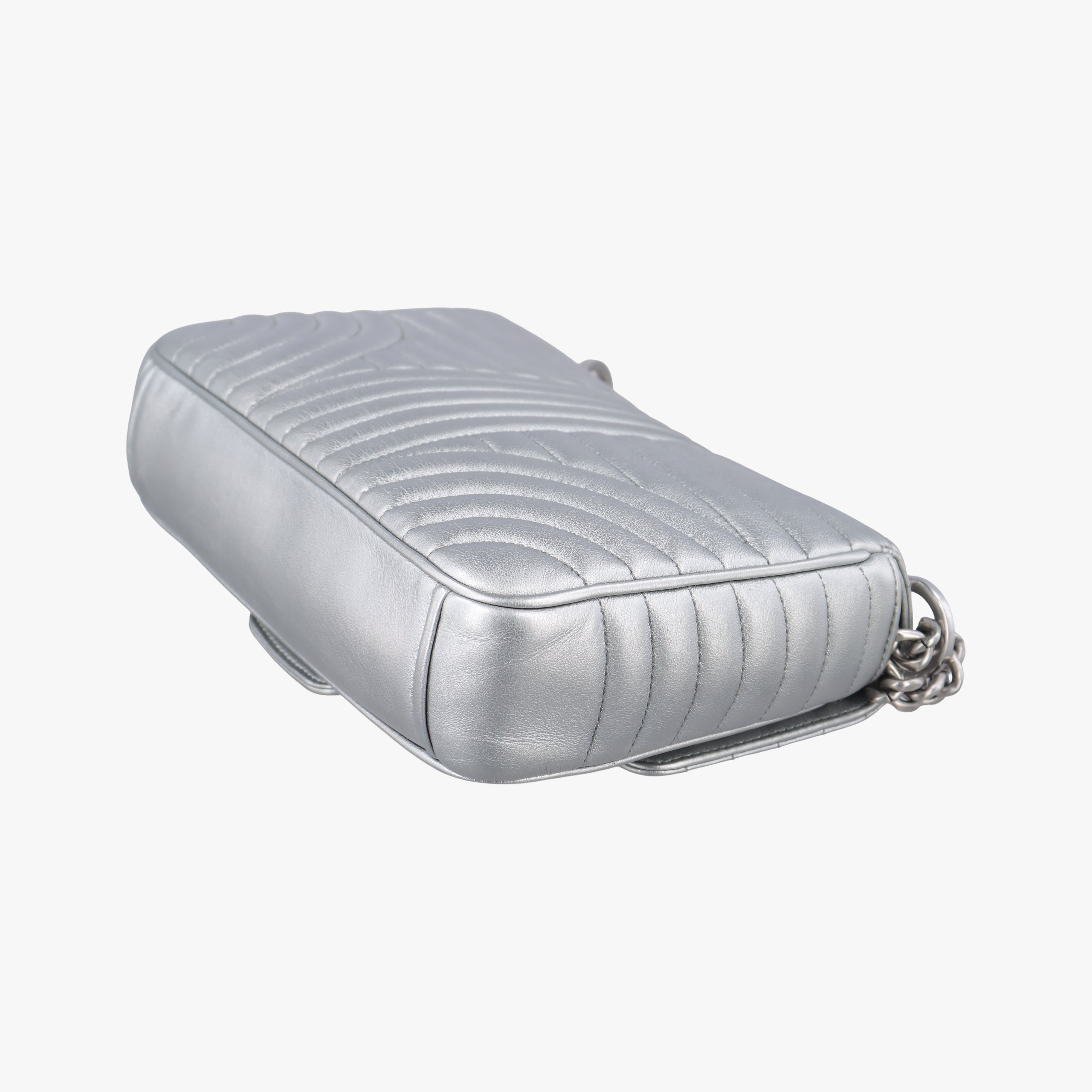 Pre-owned Prada Diagramme Silver Leather 1BD108 shoulderbag | stylenewstar