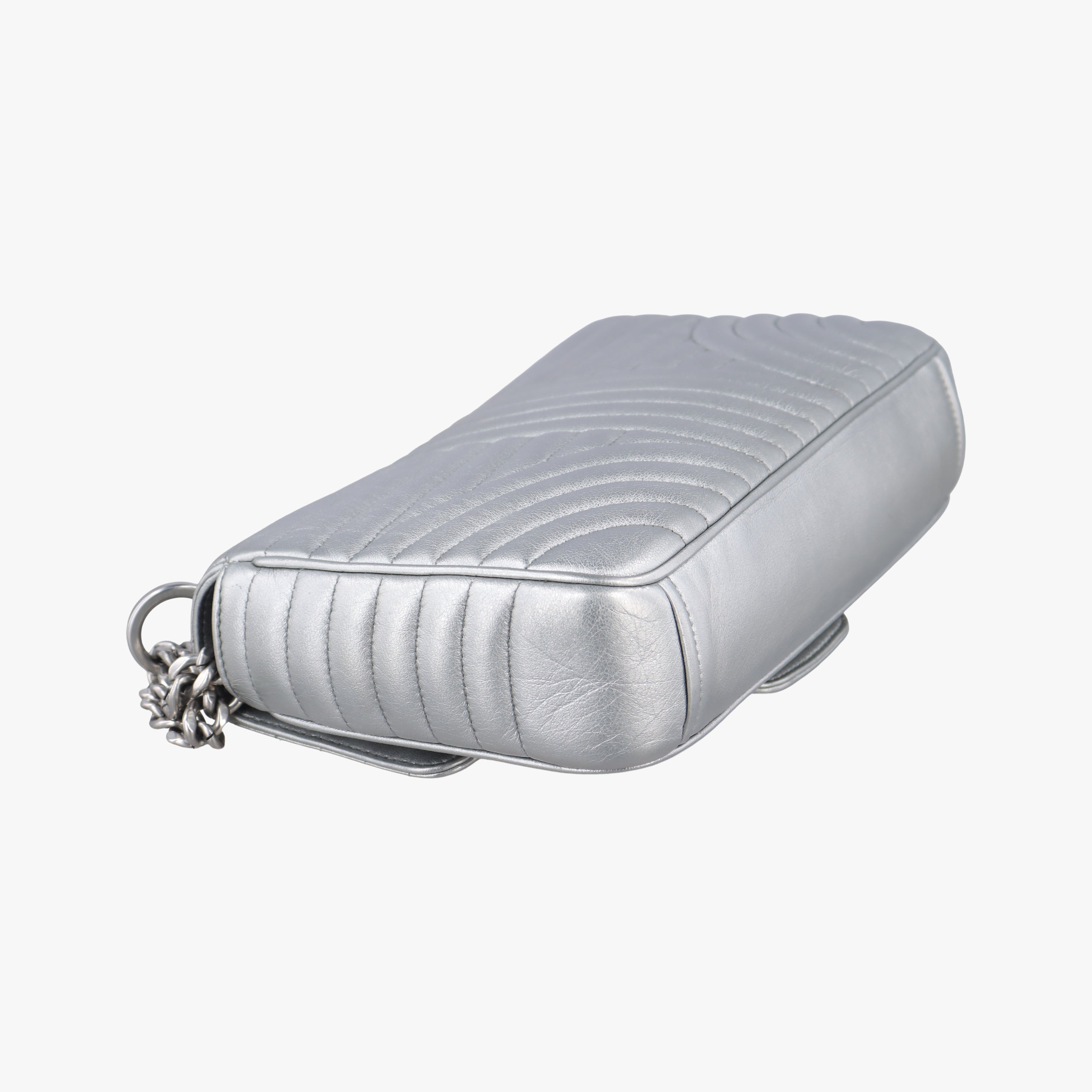 Pre-owned Prada Diagramme Silver Leather 1BD108 shoulderbag | stylenewstar