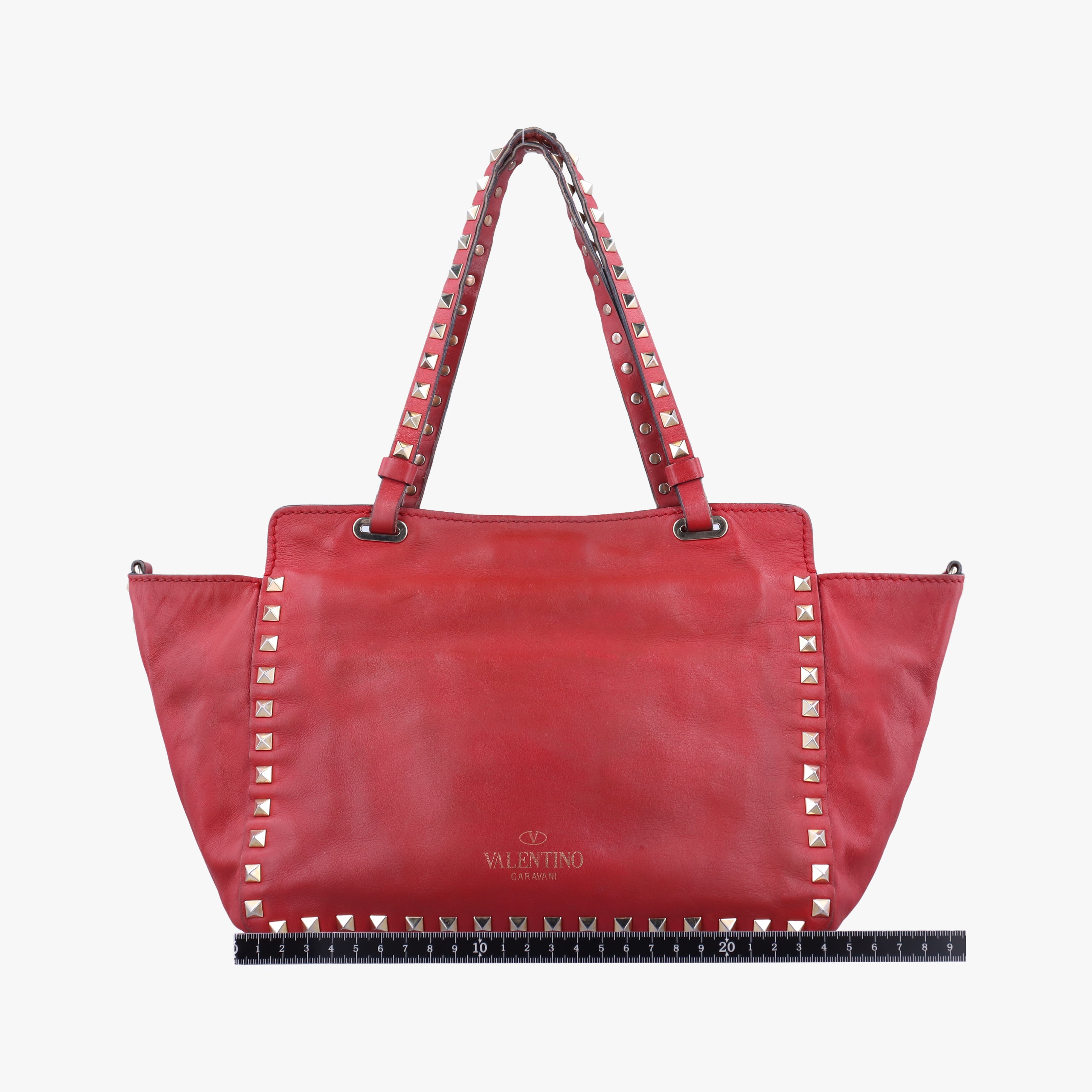 Pre-owned Valentino Rockstud Red Leather  shoulderbag | stylenewstar