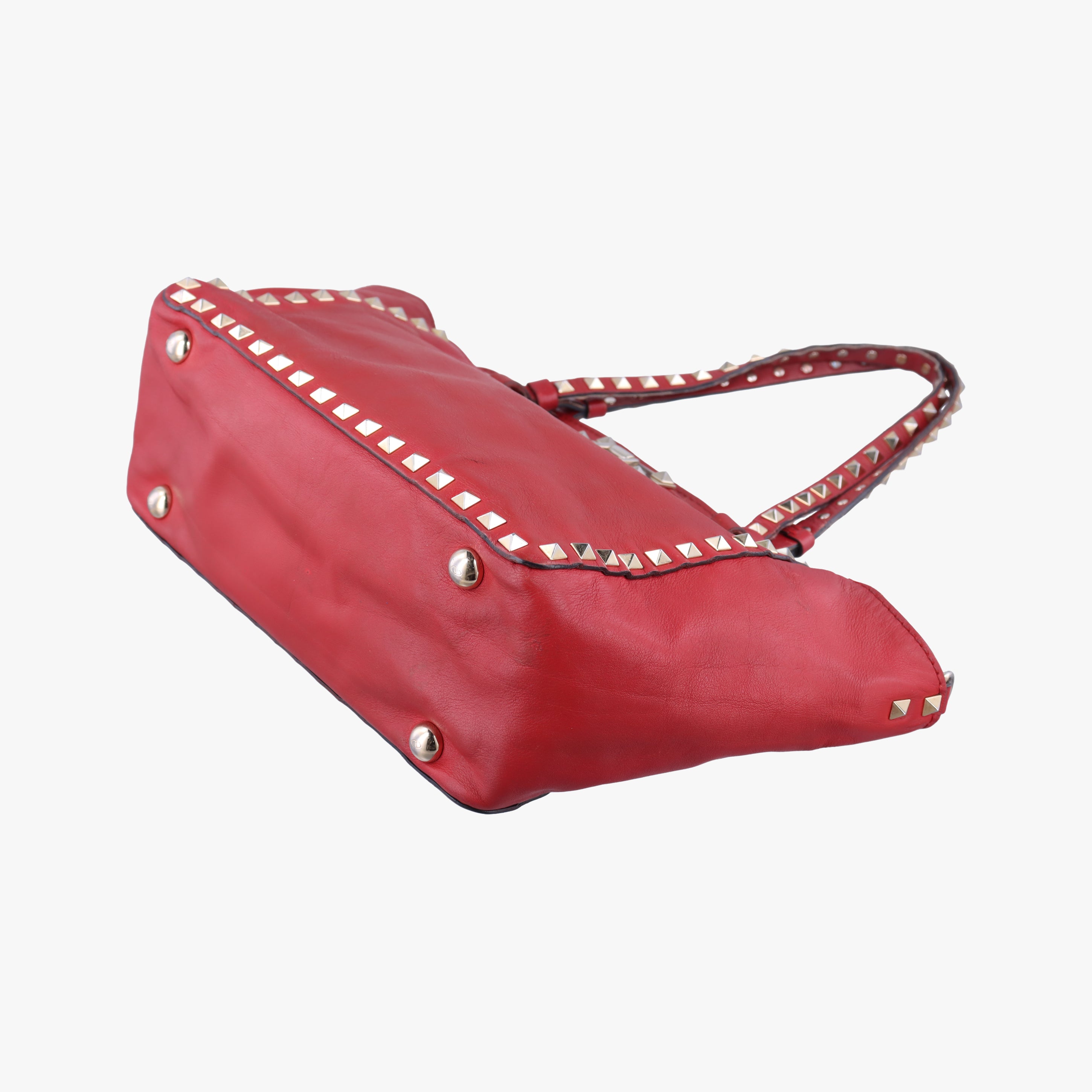 Pre-owned Valentino Rockstud Red Leather  shoulderbag | stylenewstar