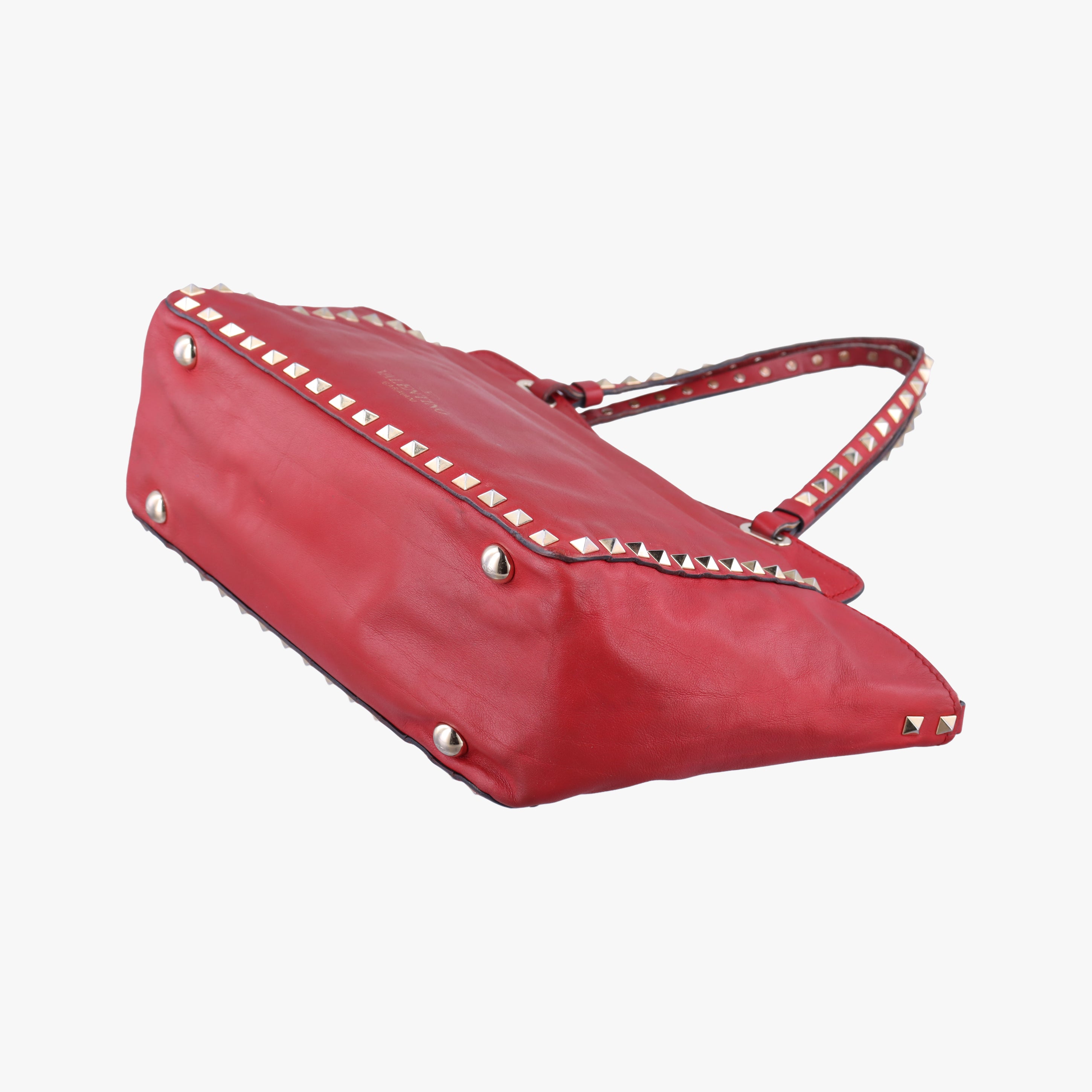 Pre-owned Valentino Rockstud Red Leather  shoulderbag | stylenewstar