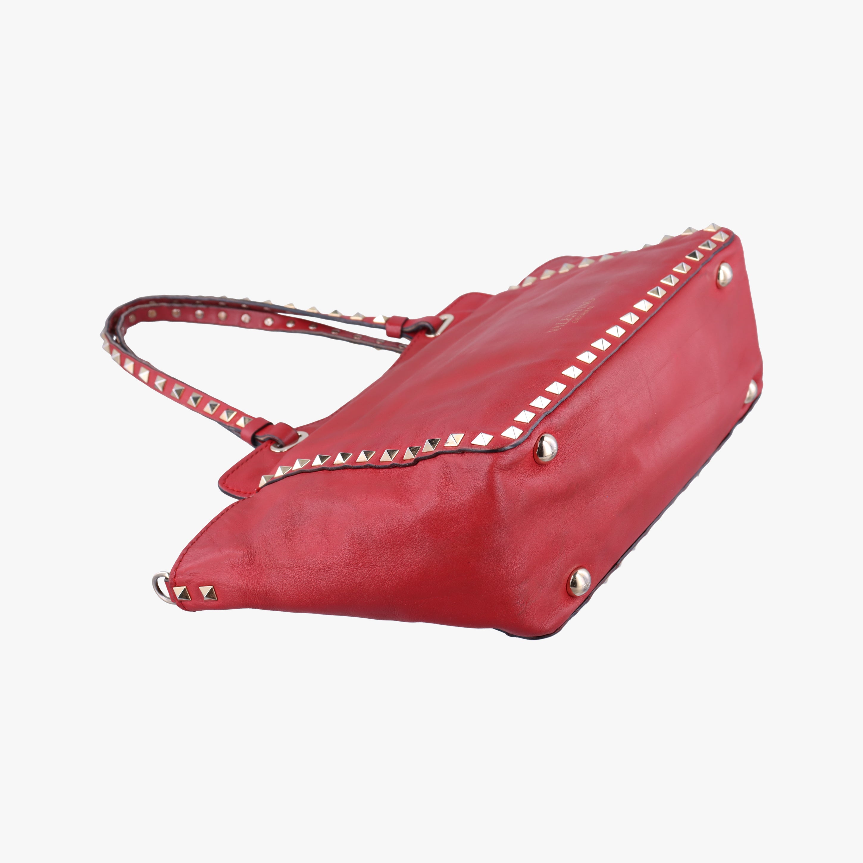 Pre-owned Valentino Rockstud Red Leather  shoulderbag | stylenewstar