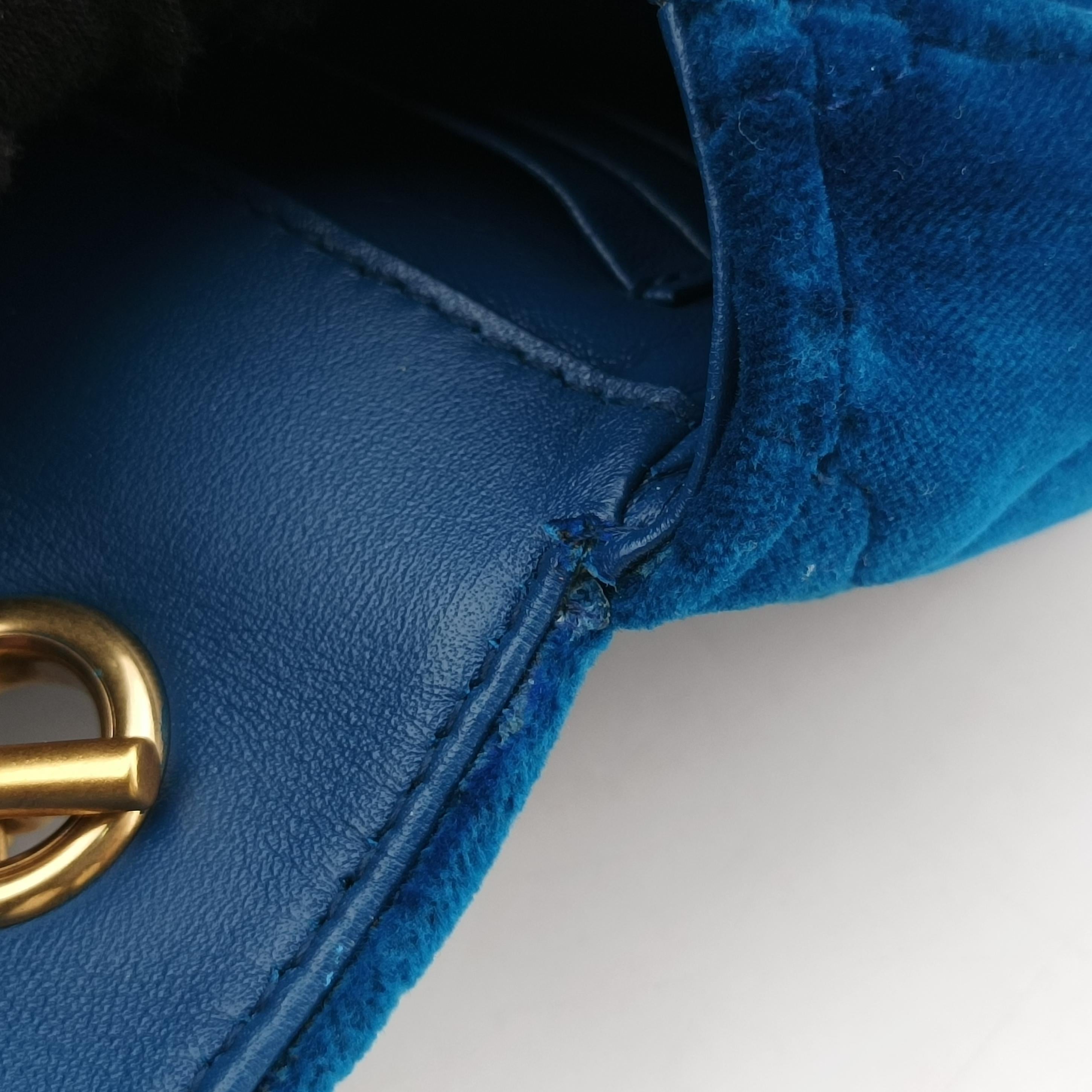 Pre-owned Balenciaga BB logo Navy Velour  shoulderbag | stylenewstar