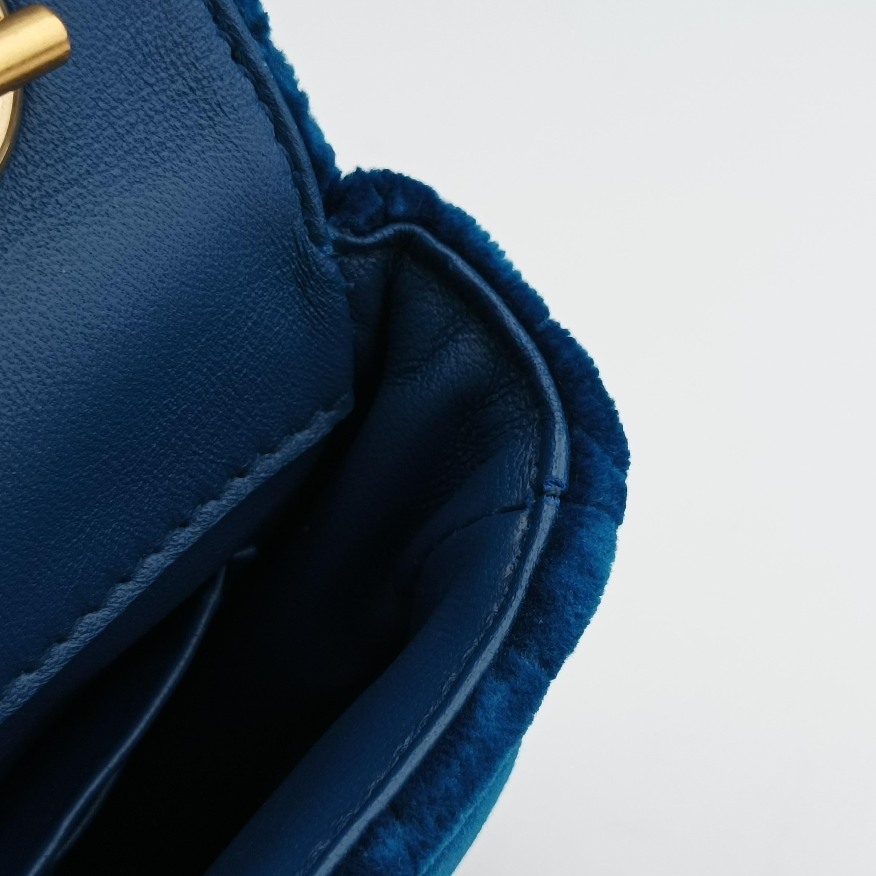Pre-owned Balenciaga BB logo Navy Velour  shoulderbag | stylenewstar