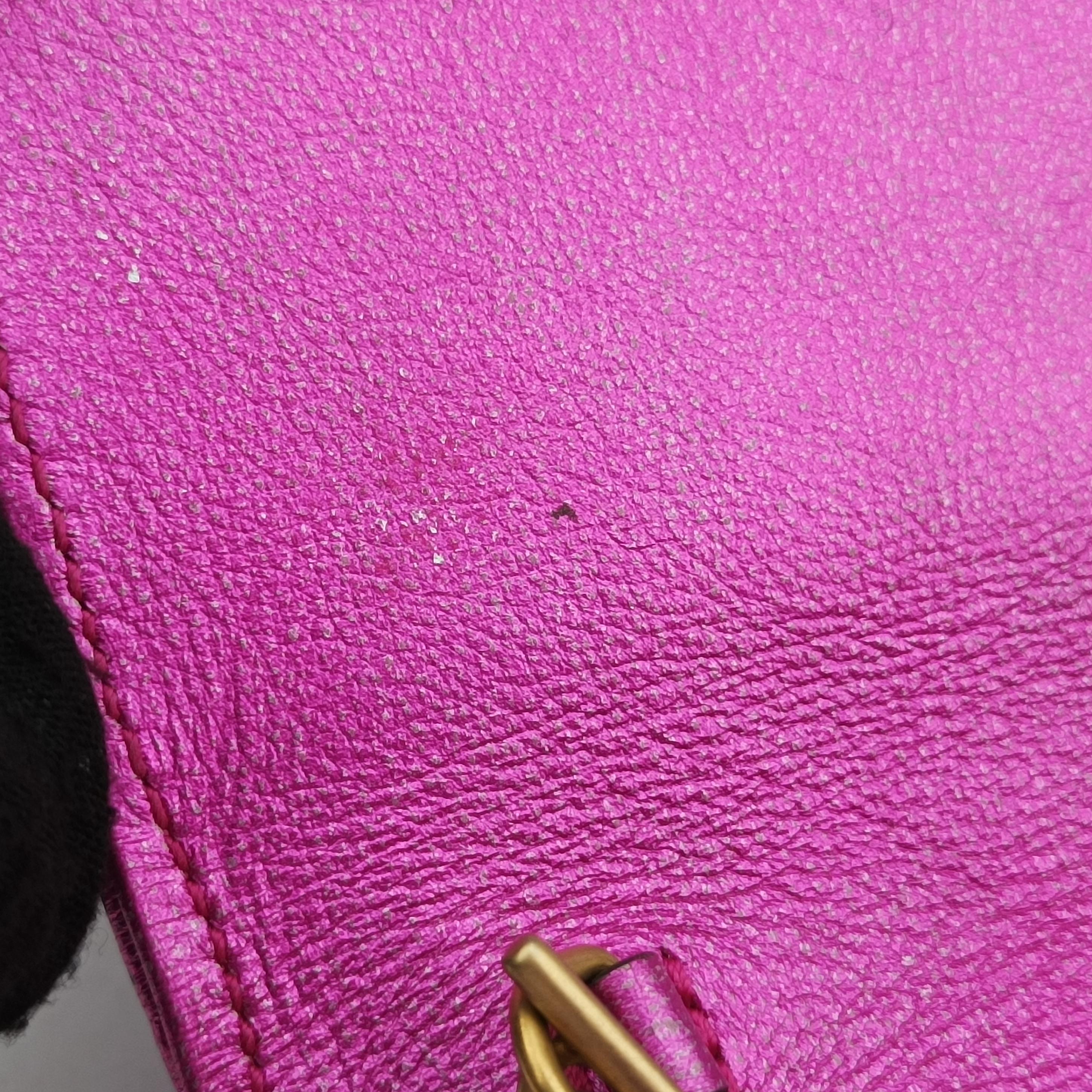 Pre-owned Gucci Pochette Heart crystal GG Marmont Pink Leather 549880 shoulderbag | stylenewstar