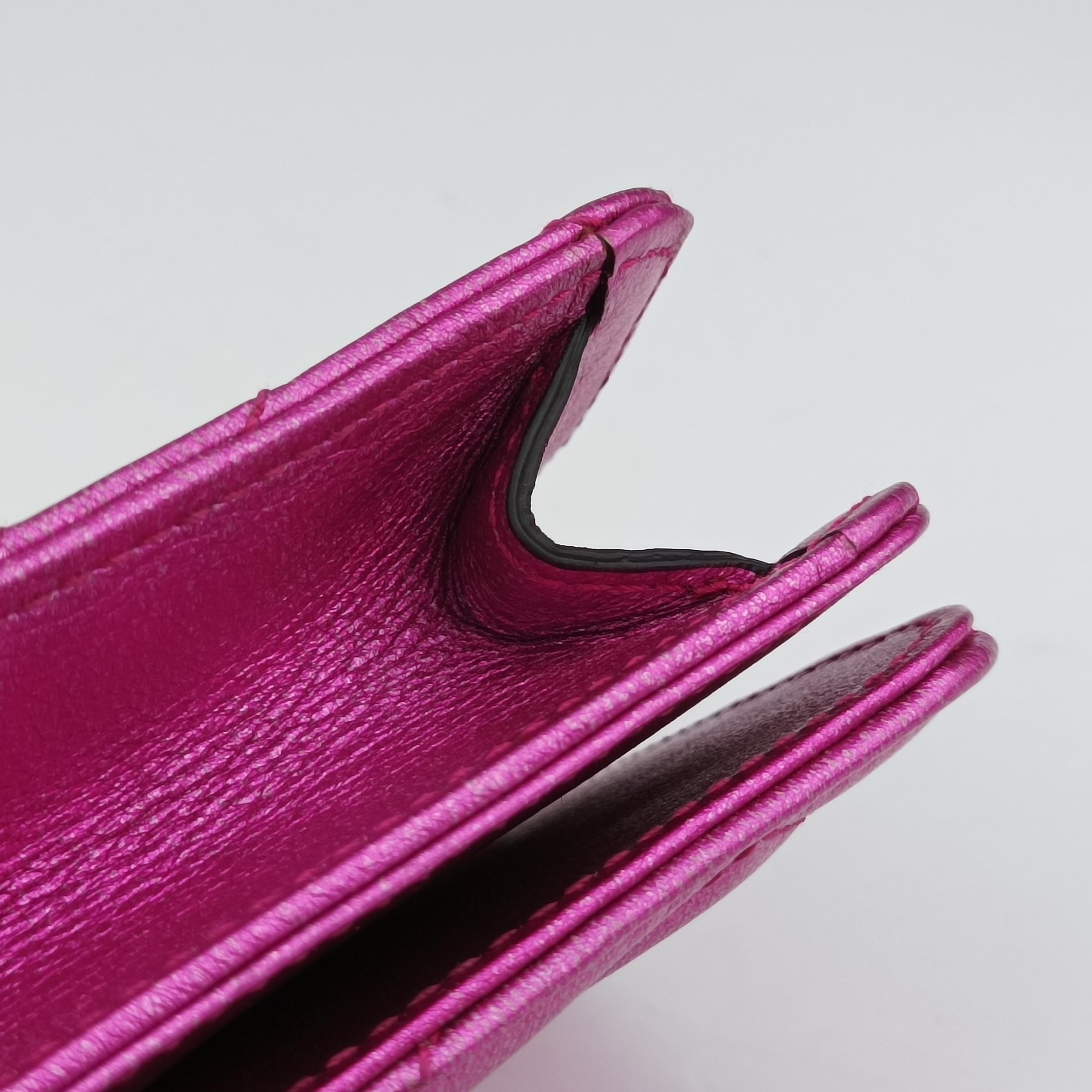 Pre-owned Gucci Pochette Heart crystal GG Marmont Pink Leather 549880 shoulderbag | stylenewstar