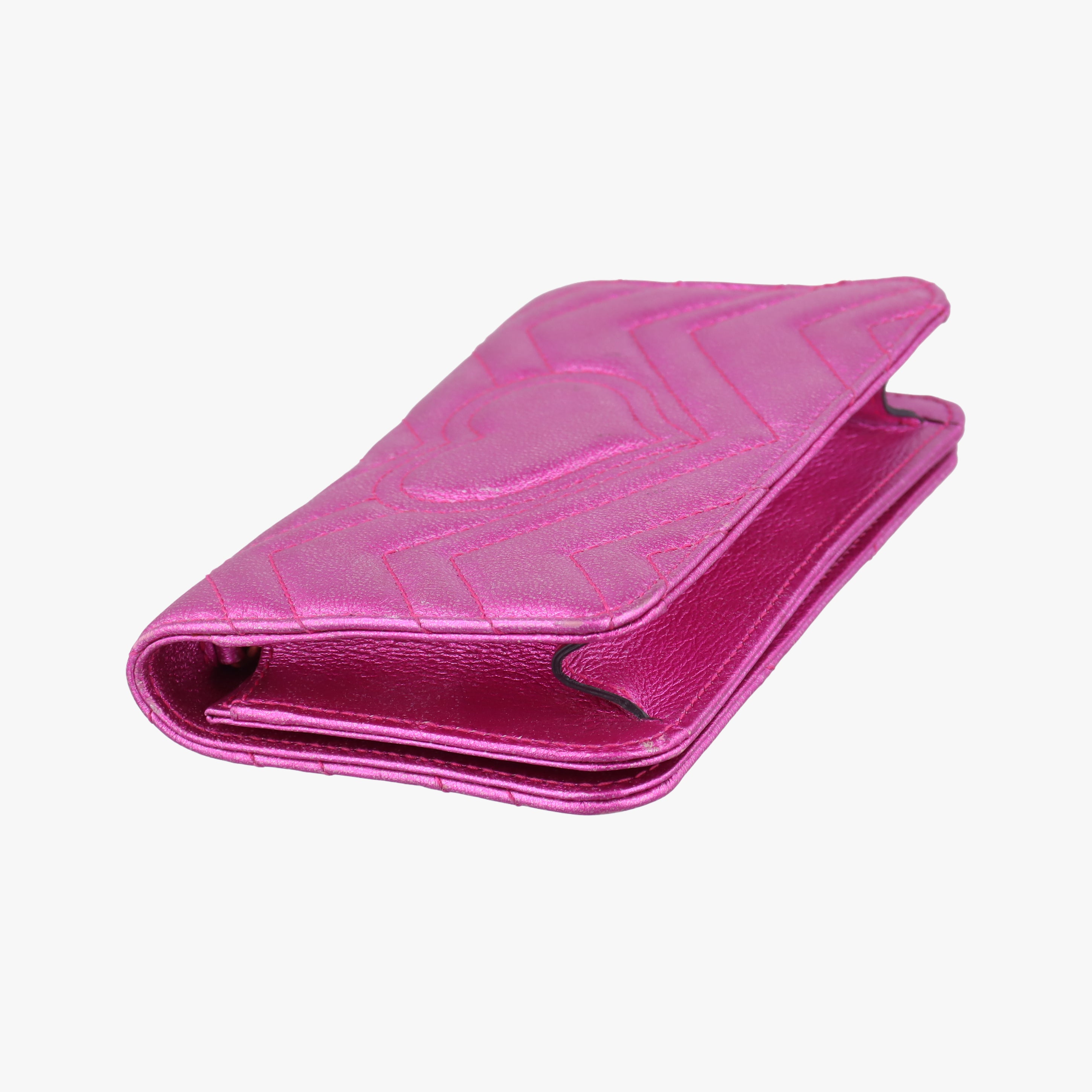 Pre-owned Gucci Pochette Heart crystal GG Marmont Pink Leather 549880 shoulderbag | stylenewstar