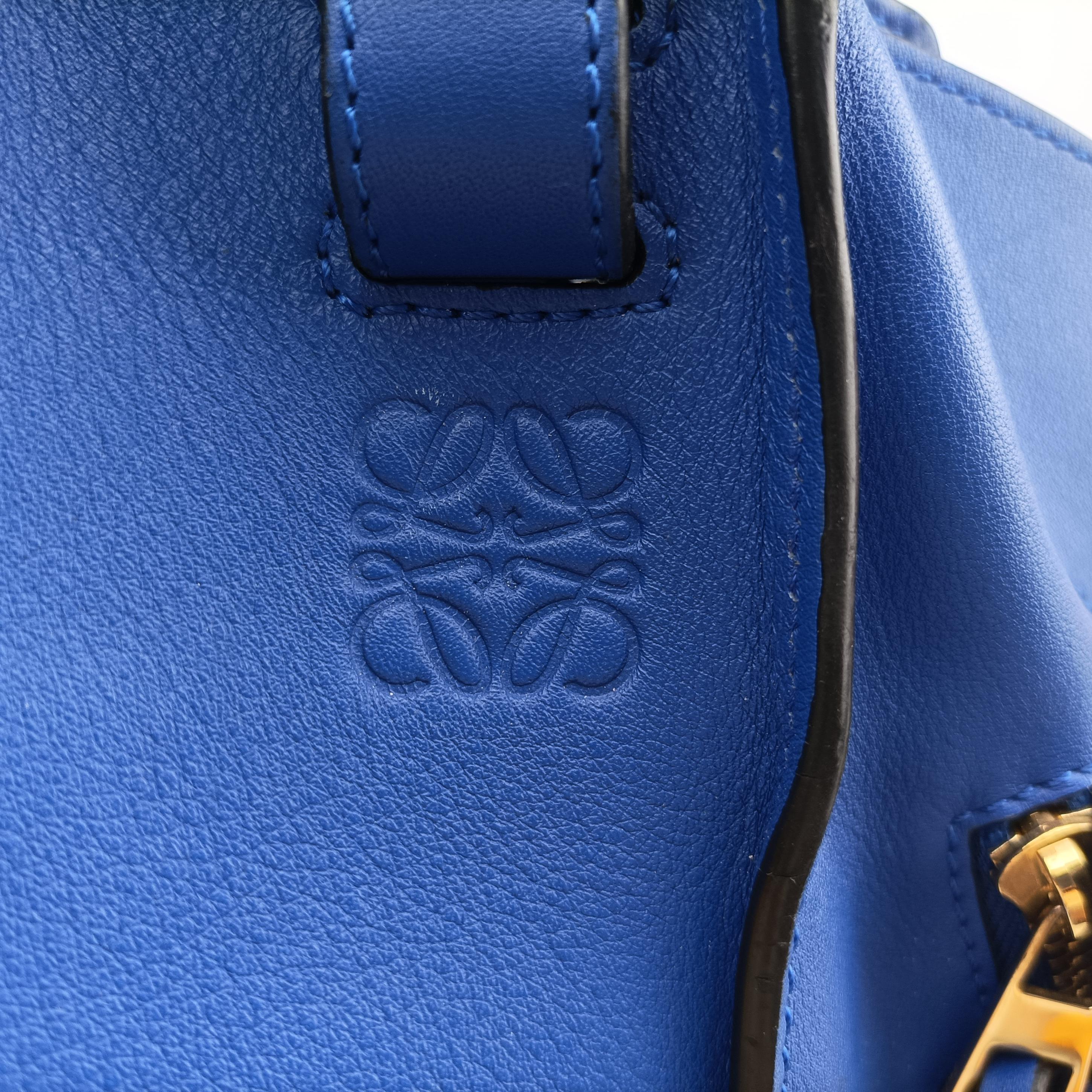Pre-owned Loewe Hammock Blue Leather  shoulderbag | stylenewstar