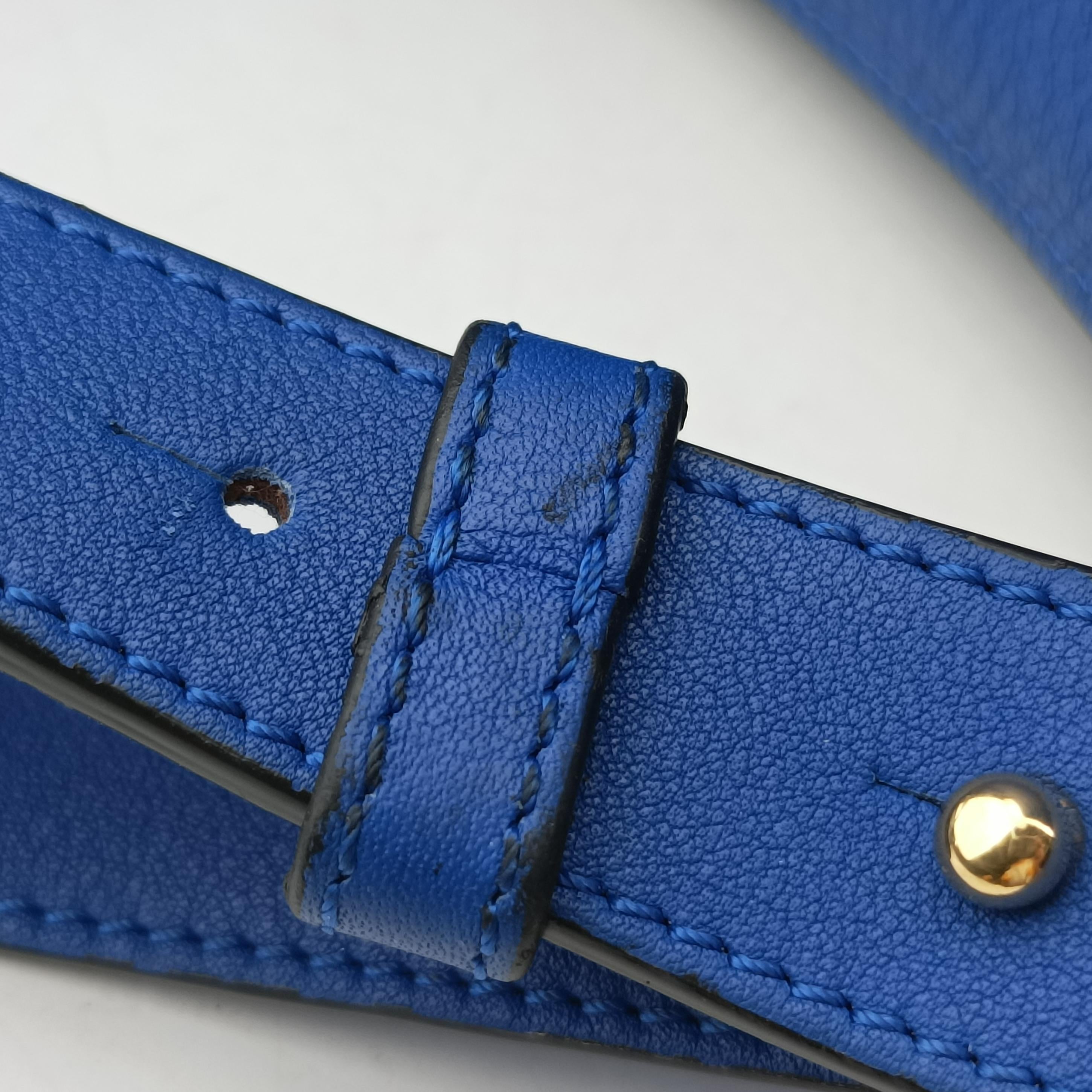 Pre-owned Loewe Hammock Blue Leather  shoulderbag | stylenewstar