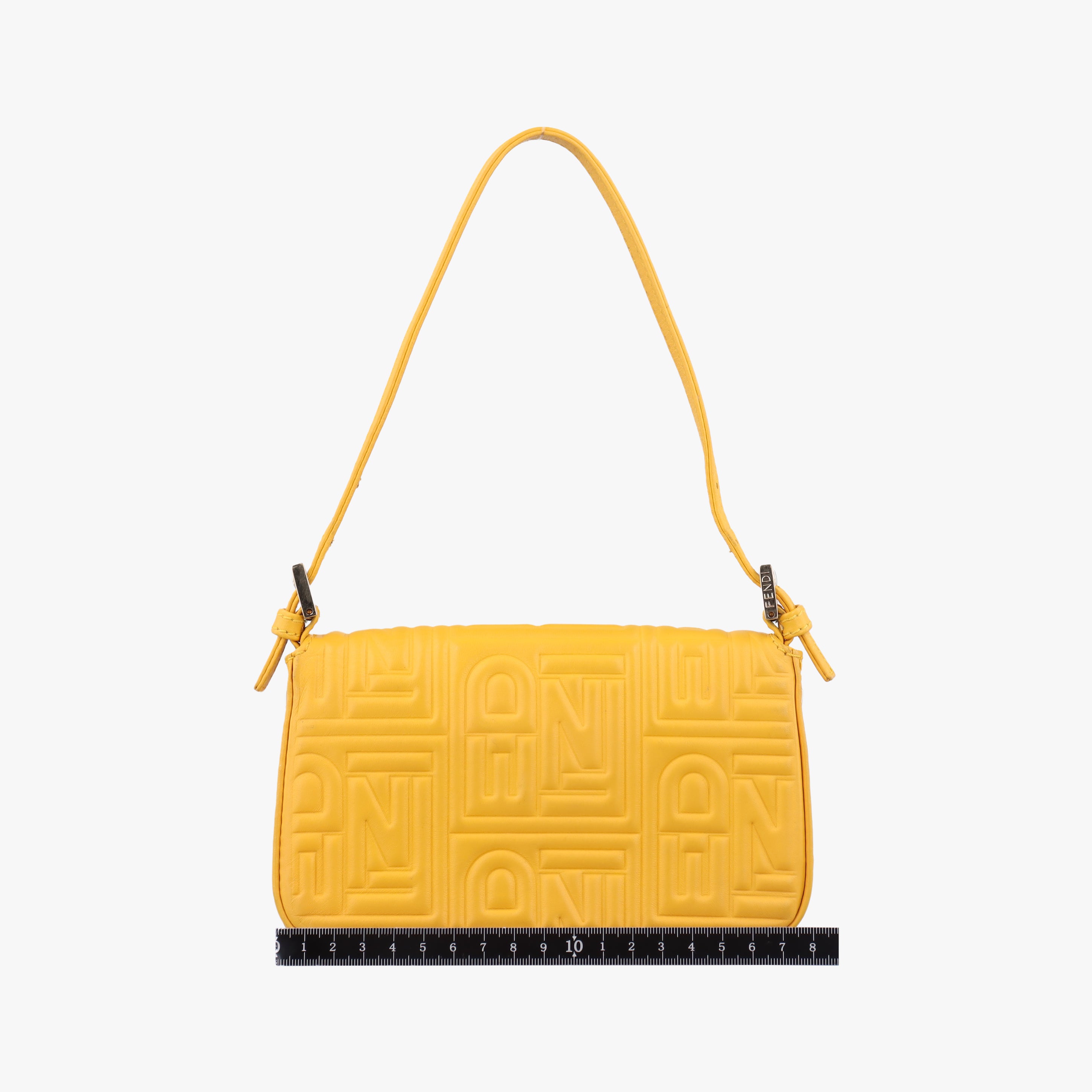 Pre-owned Fendi Mamma Baguette Yellow Leather 8BK060 shoulderbag | stylenewstar