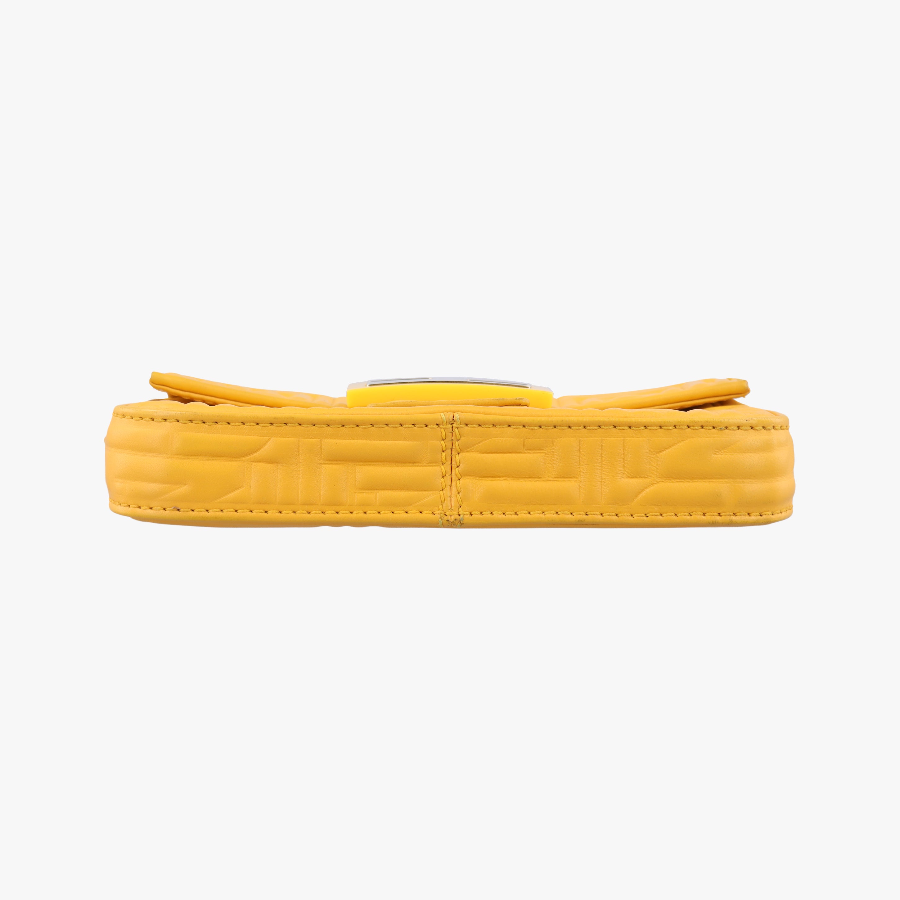 Pre-owned Fendi Mamma Baguette Yellow Leather 8BK060 shoulderbag | stylenewstar