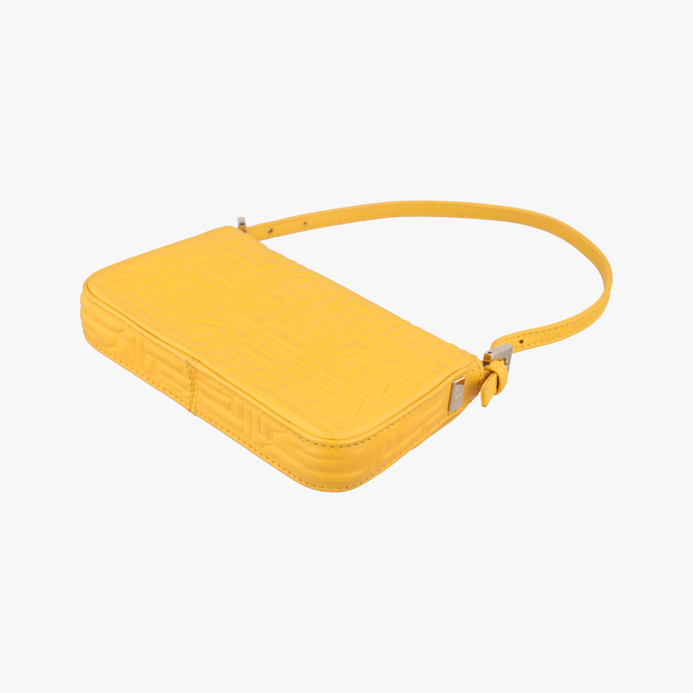 Pre-owned Fendi Mamma Baguette Yellow Leather 8BK060 shoulderbag | stylenewstar