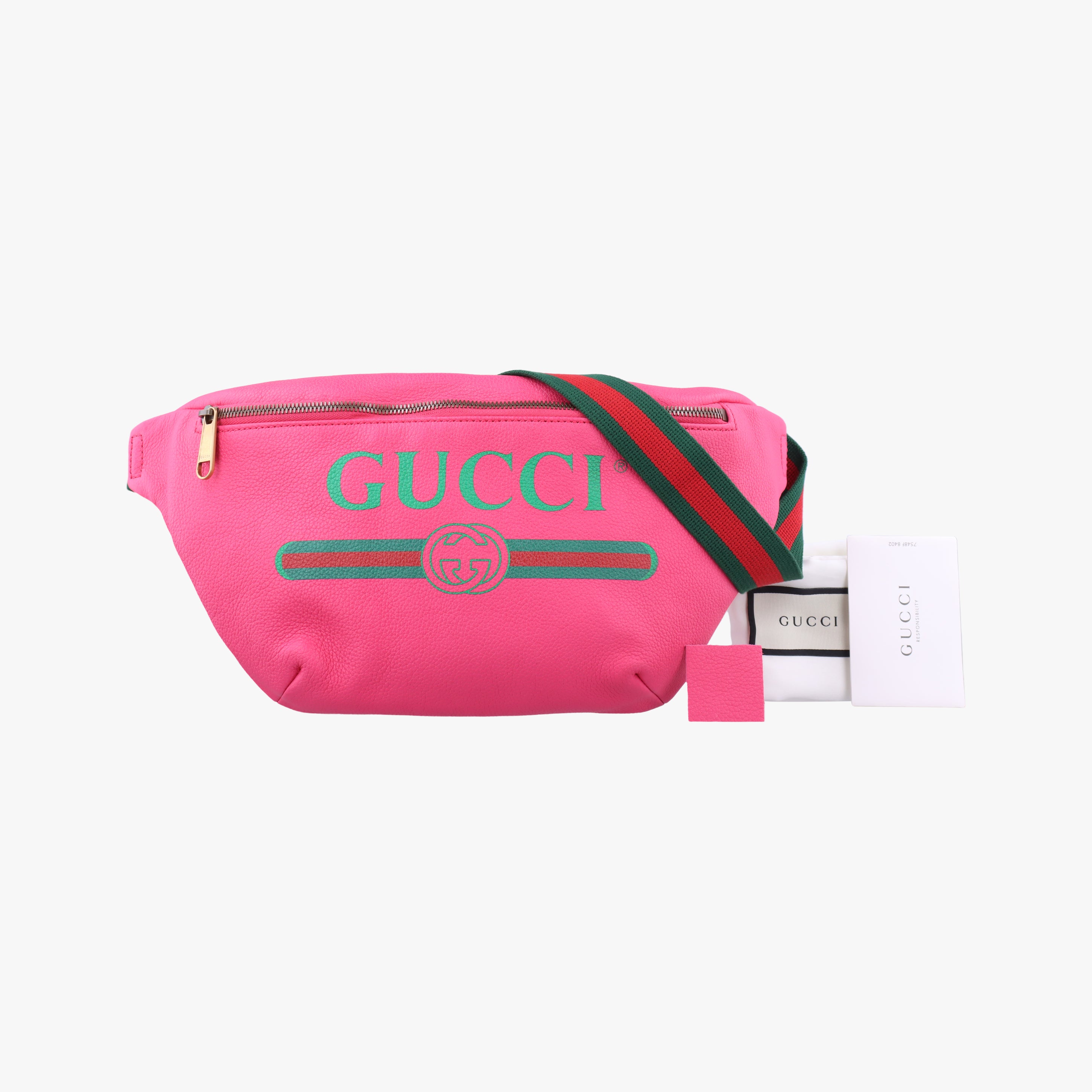 Pre-owned Gucci Gucci print Rose Leather 493869 bum bag/waist bag | stylenewstar