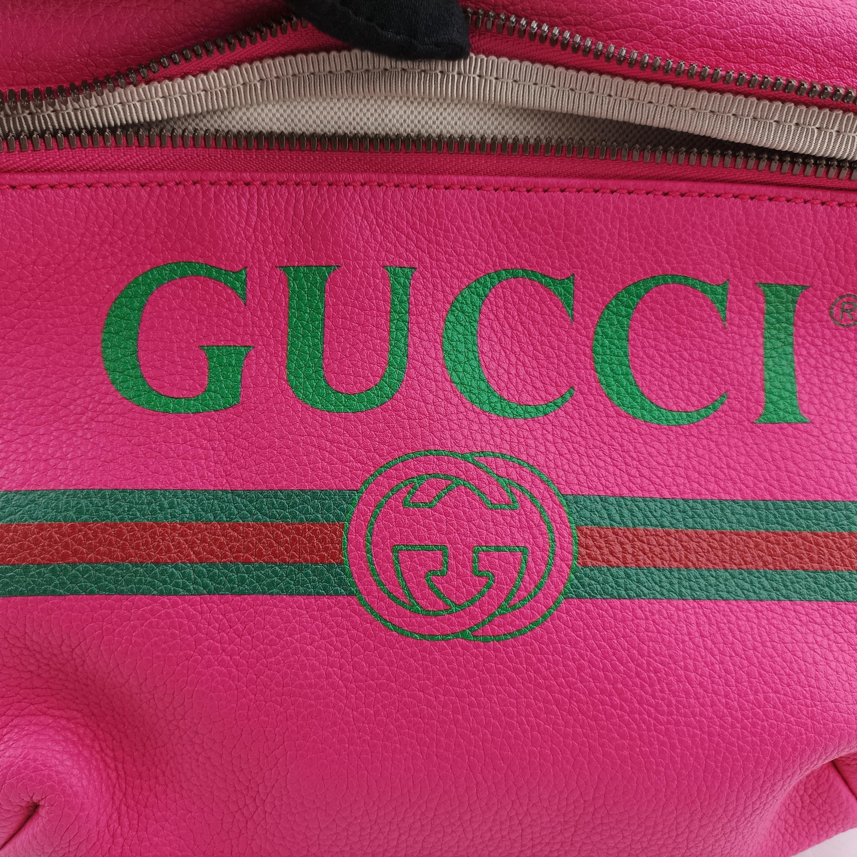 Pre-owned Gucci Gucci print Rose Leather 493869 bum bag/waist bag | stylenewstar