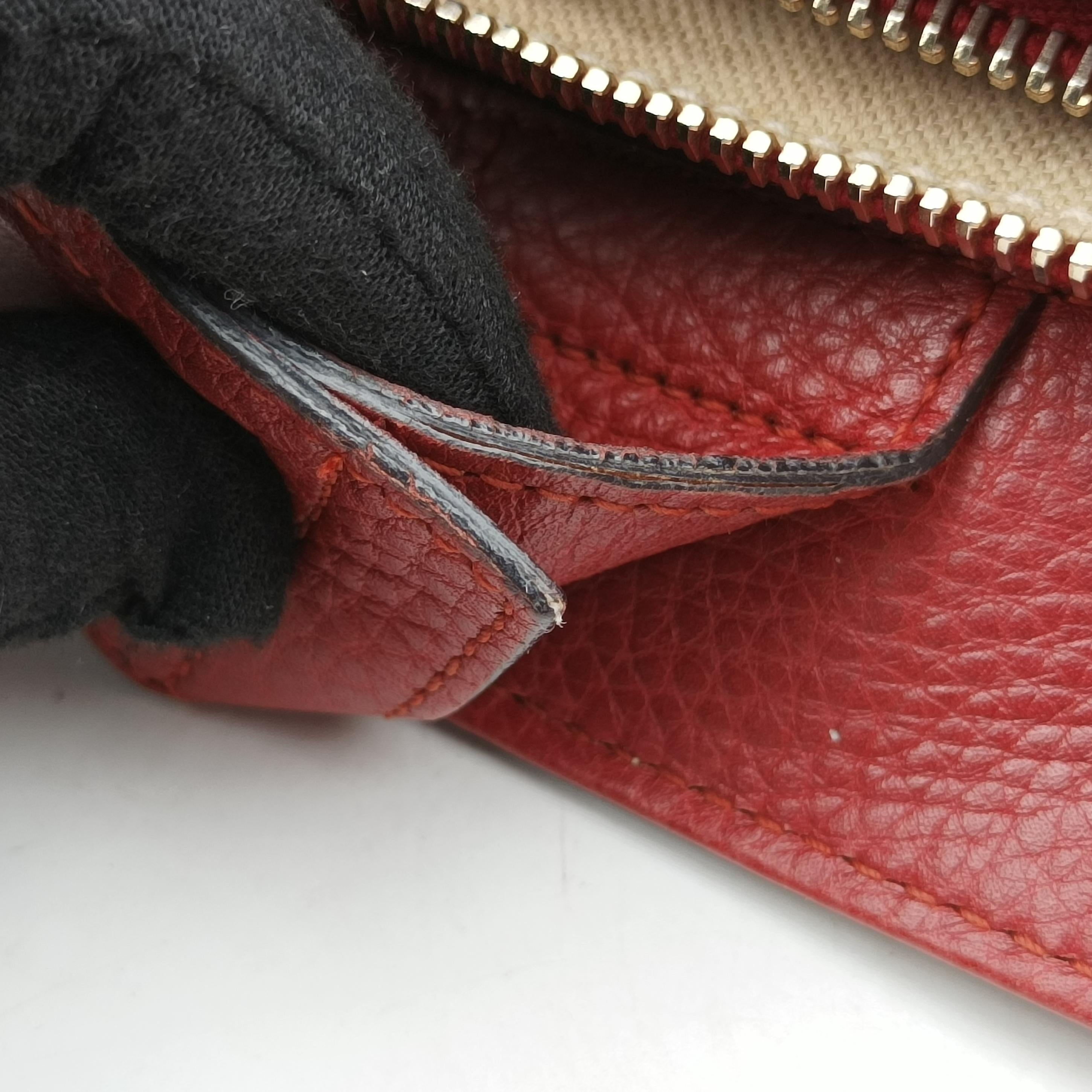 Pre-owned Gucci Bamboo Shopper Red Leather 323660 shoulderbag | stylenewstar