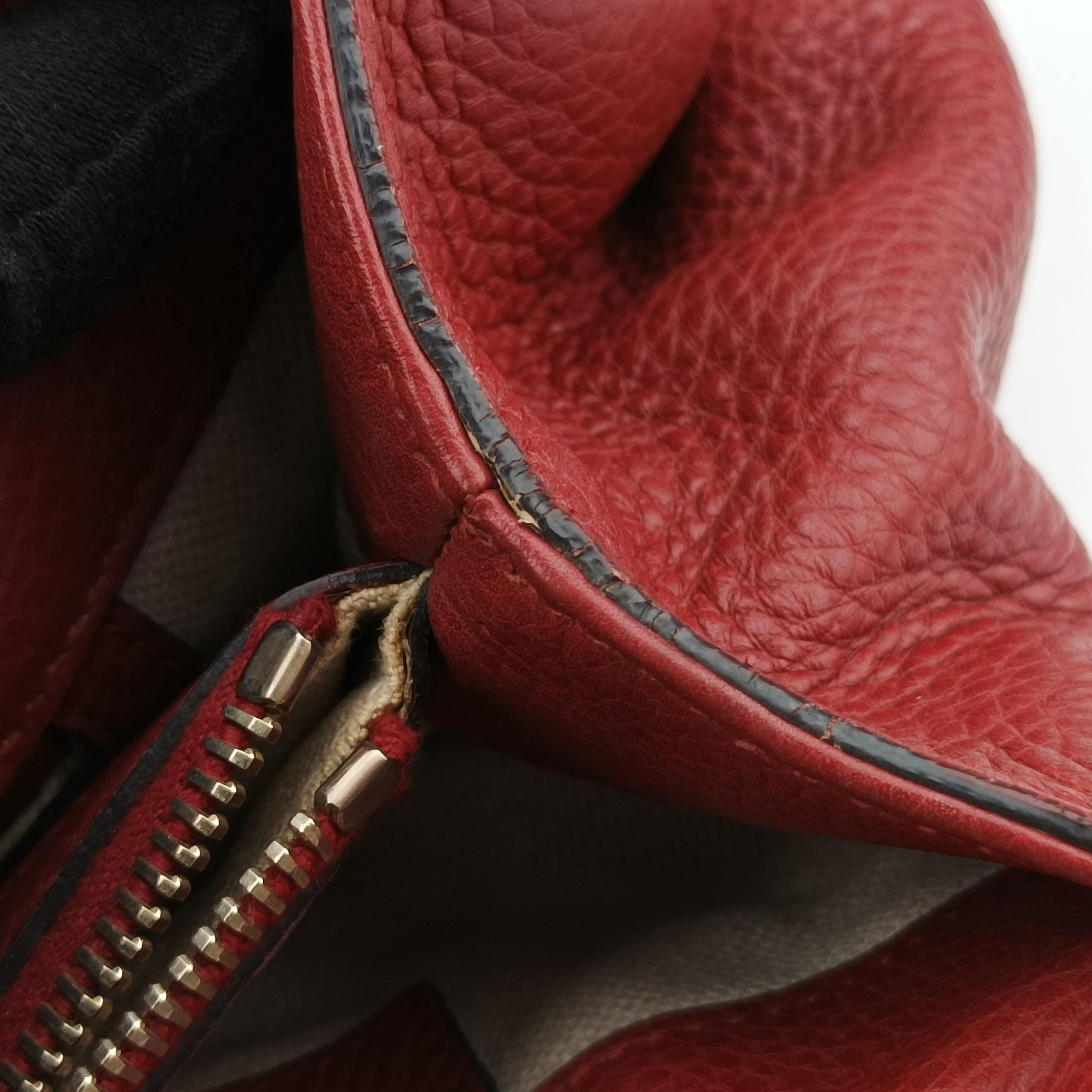 Pre-owned Gucci Bamboo Shopper Red Leather 323660 shoulderbag | stylenewstar