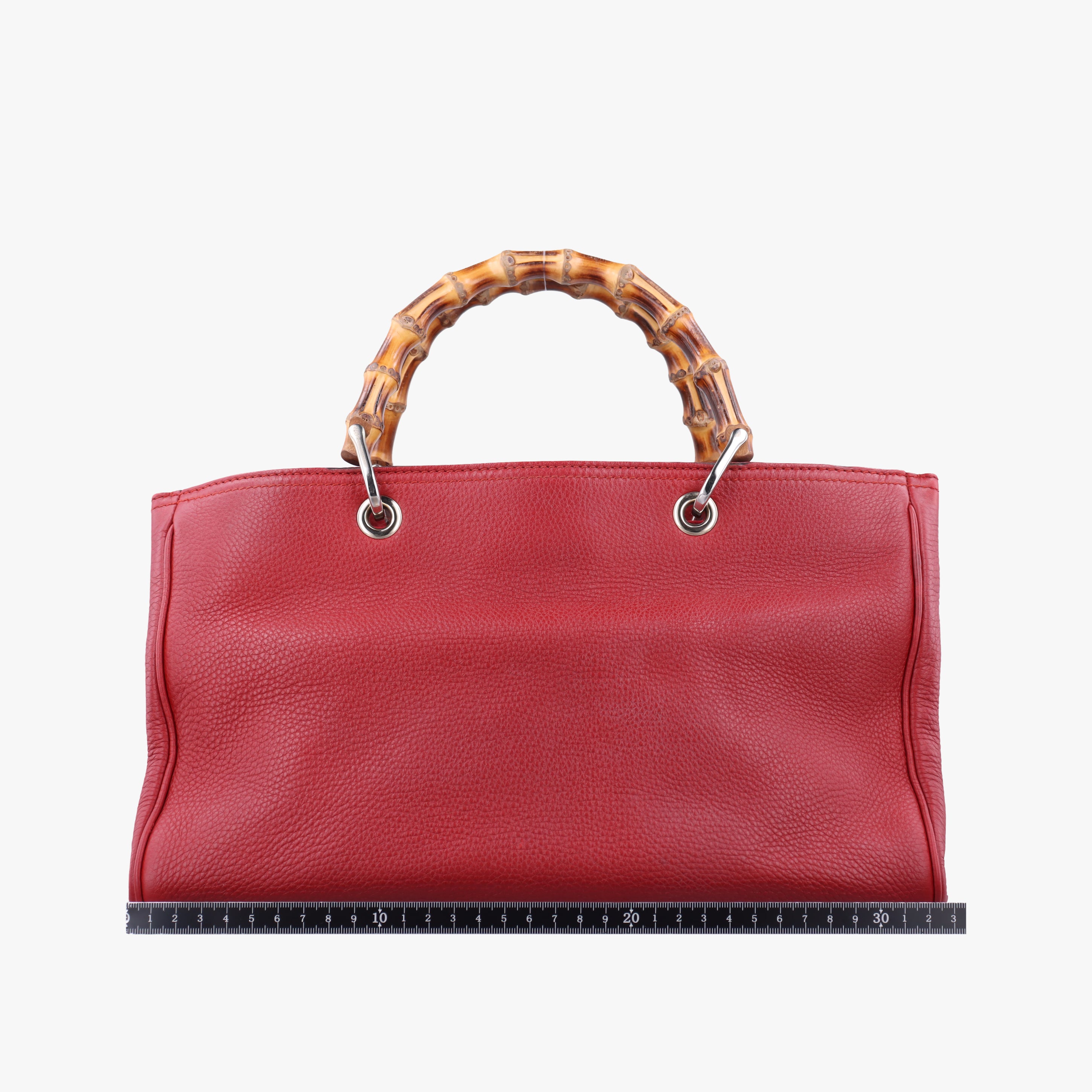 Pre-owned Gucci Bamboo Shopper Red Leather 323660 shoulderbag | stylenewstar