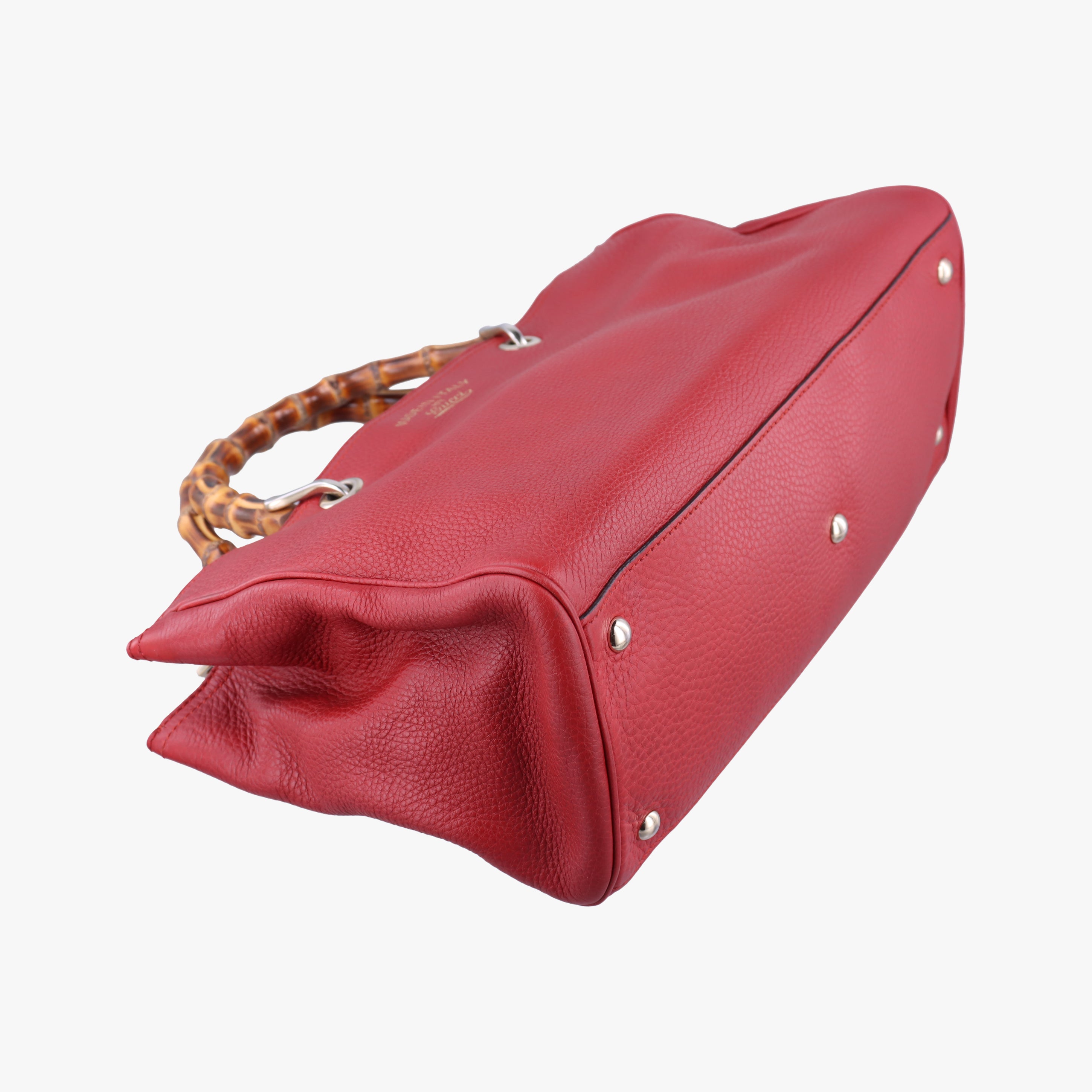 Pre-owned Gucci Bamboo Shopper Red Leather 323660 shoulderbag | stylenewstar