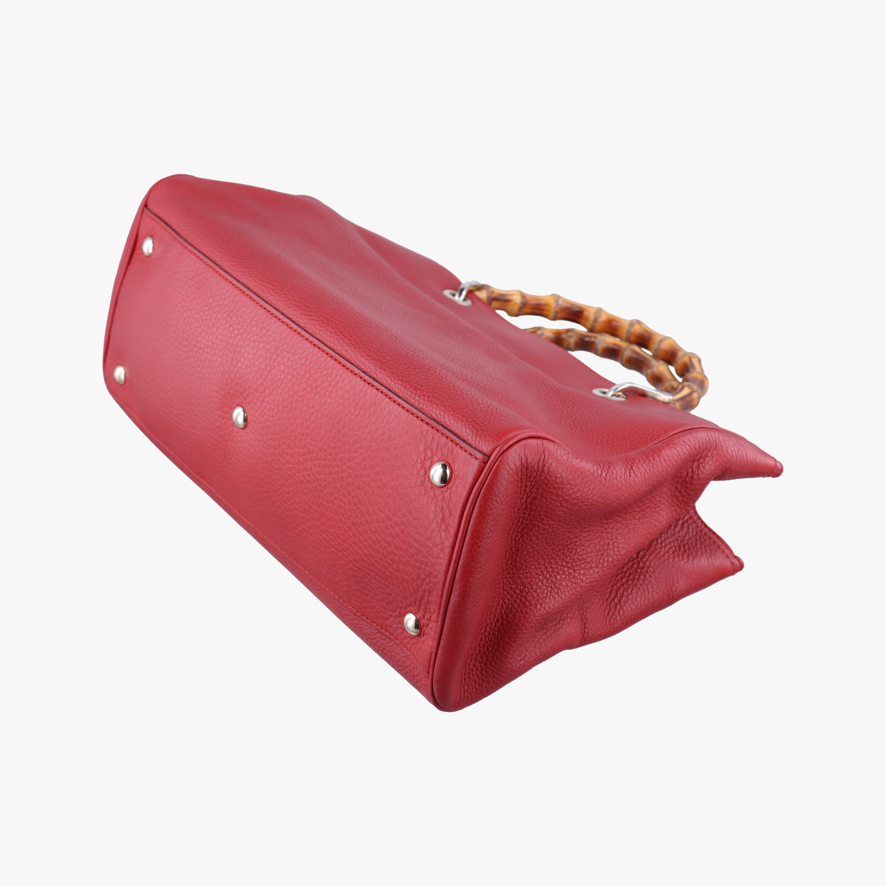 Pre-owned Gucci Bamboo Shopper Red Leather 323660 shoulderbag | stylenewstar