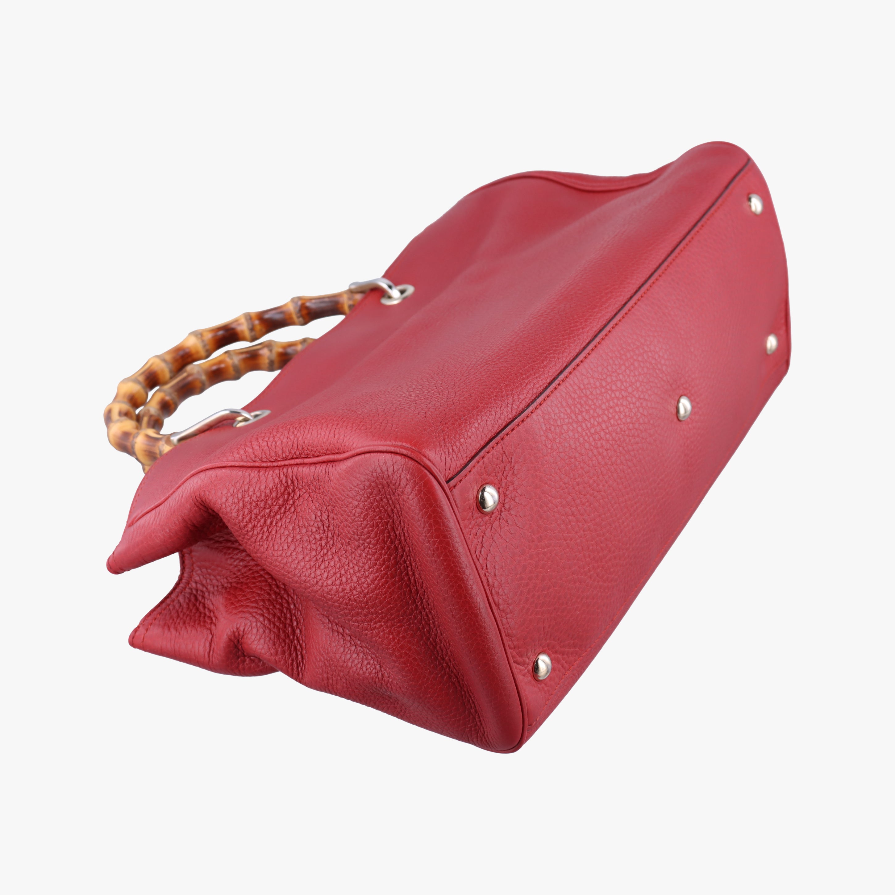 Pre-owned Gucci Bamboo Shopper Red Leather 323660 shoulderbag | stylenewstar