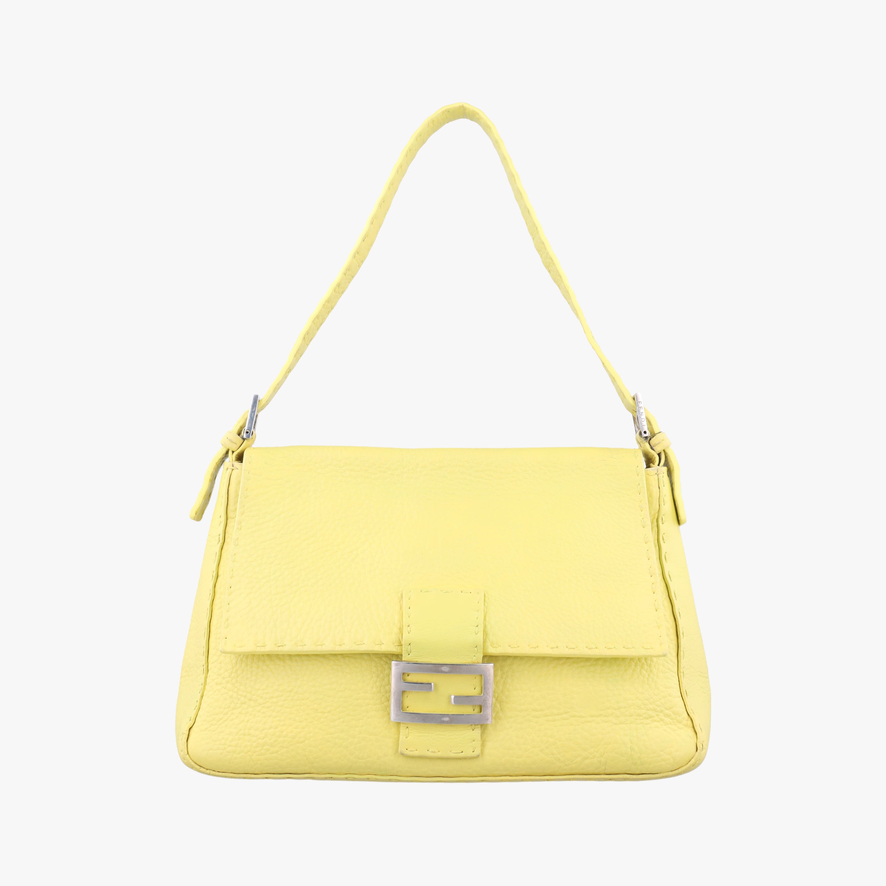 Pre-owned Fendi BAGUETTE Yellow Leather  shoulderbag | stylenewstar