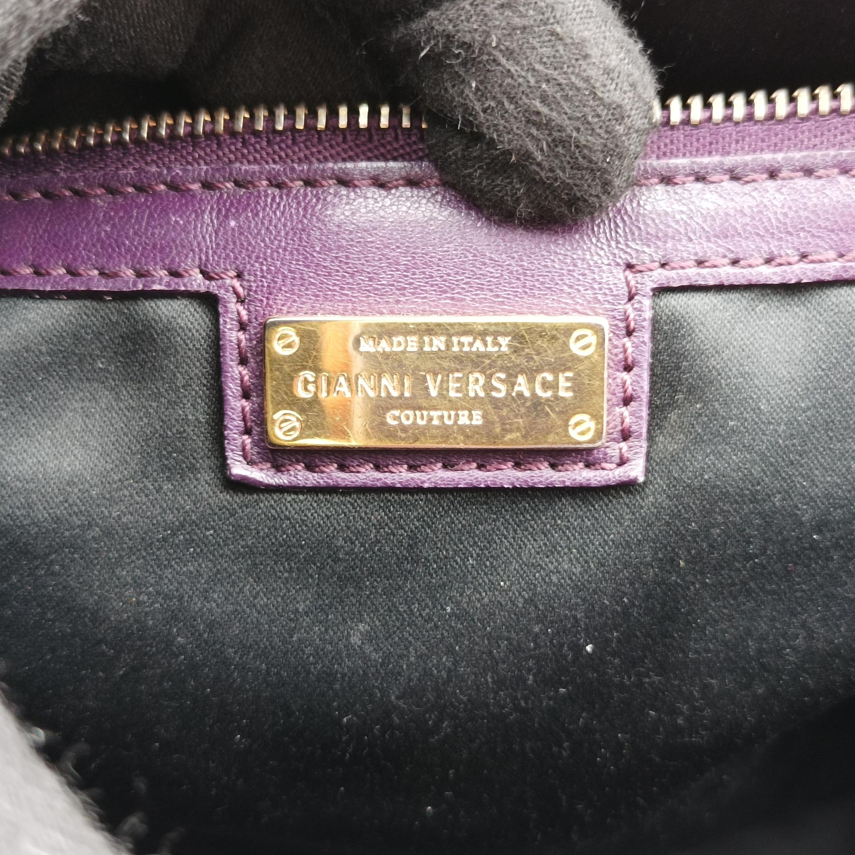 Pre-owned VERSACE COUTURE Purple patent  shoulderbag | stylenewstar