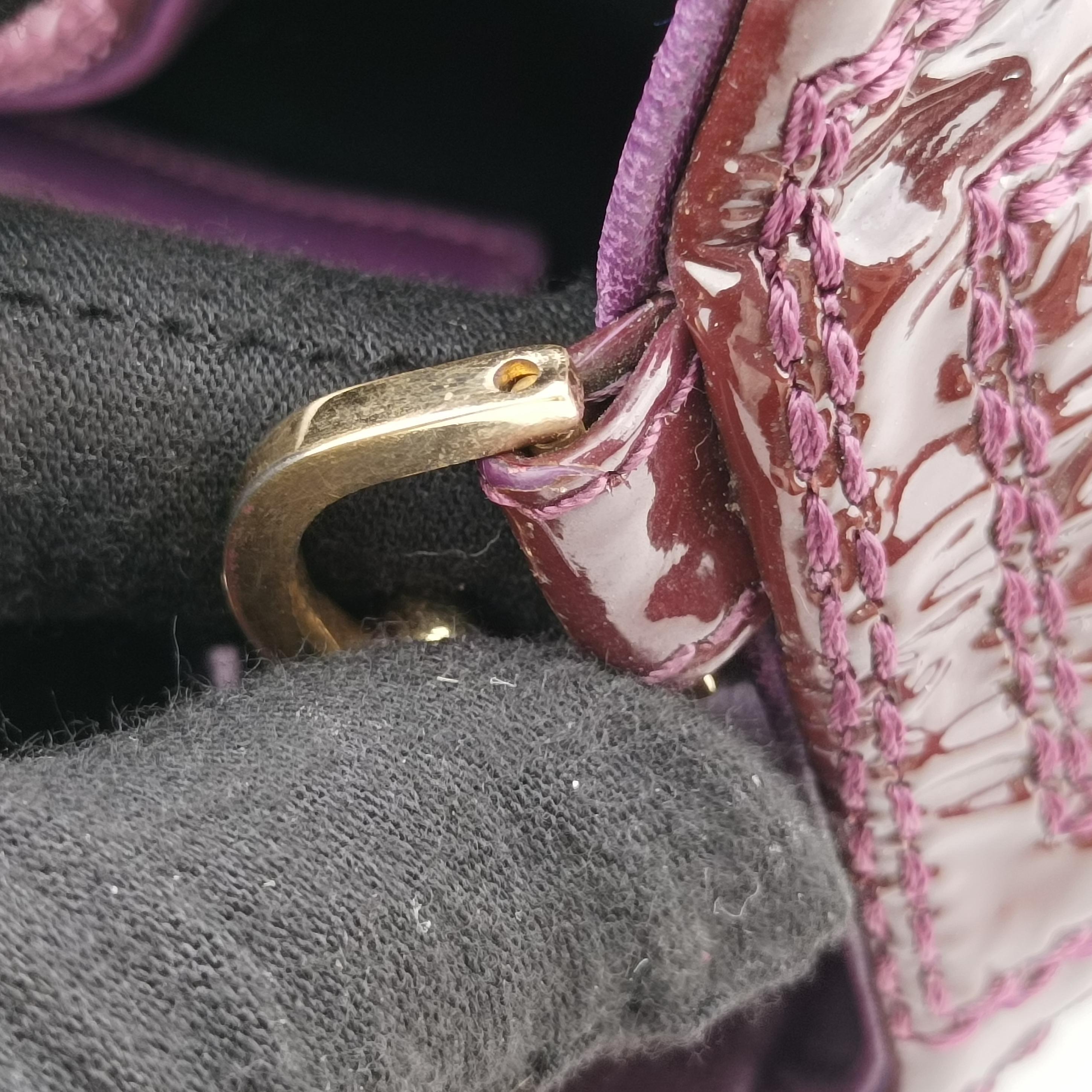Pre-owned VERSACE COUTURE Purple patent  shoulderbag | stylenewstar