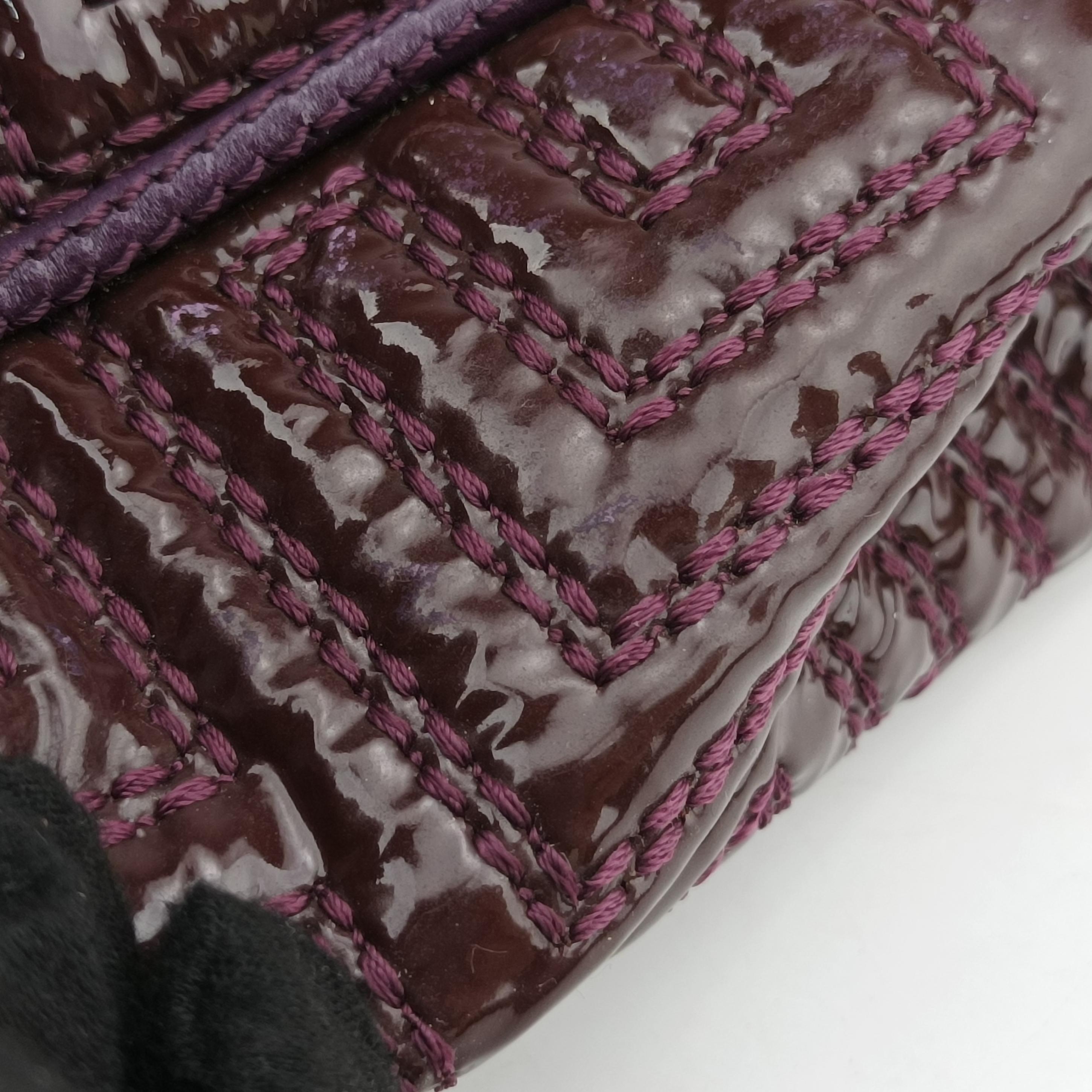 Pre-owned VERSACE COUTURE Purple patent  shoulderbag | stylenewstar
