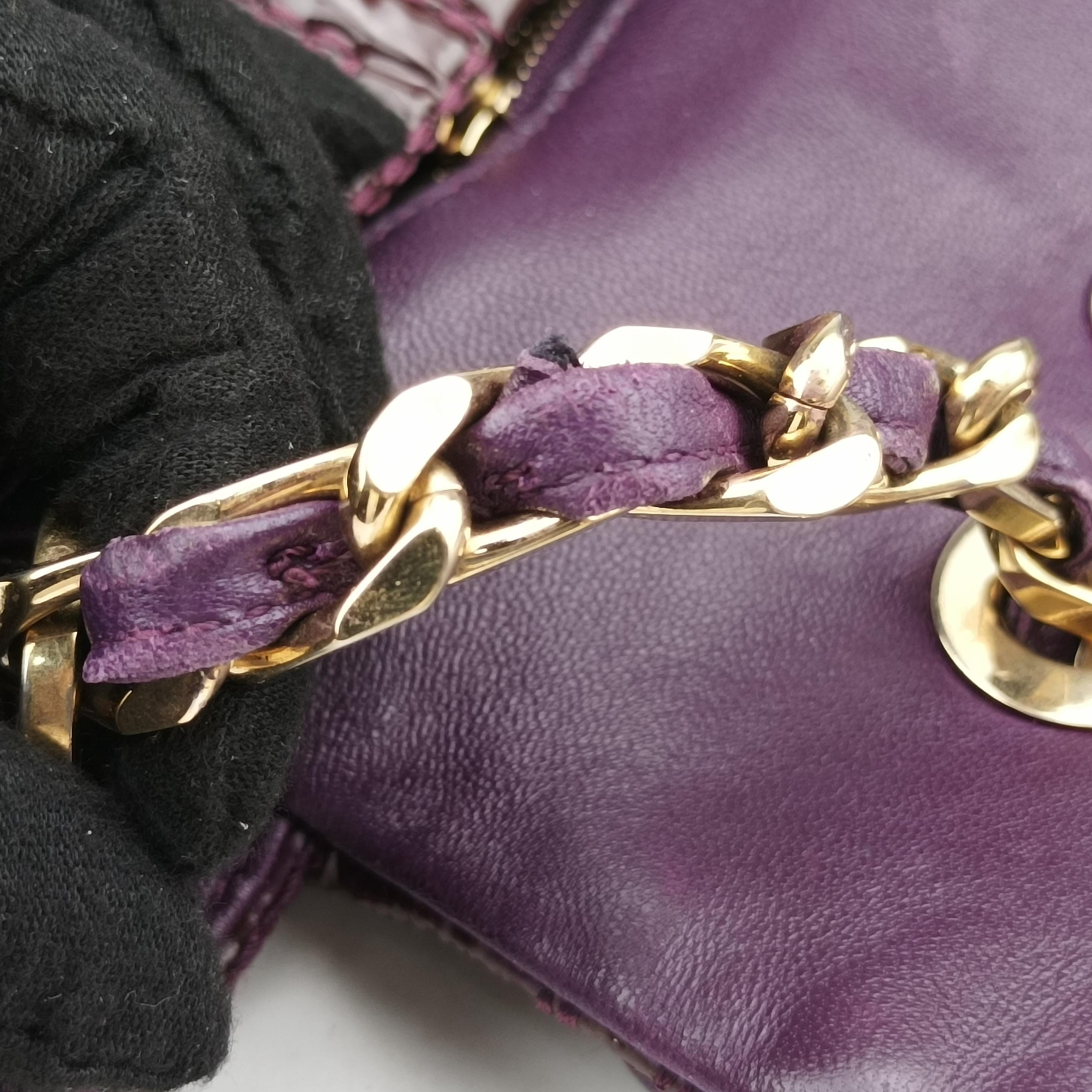 Pre-owned VERSACE COUTURE Purple patent  shoulderbag | stylenewstar