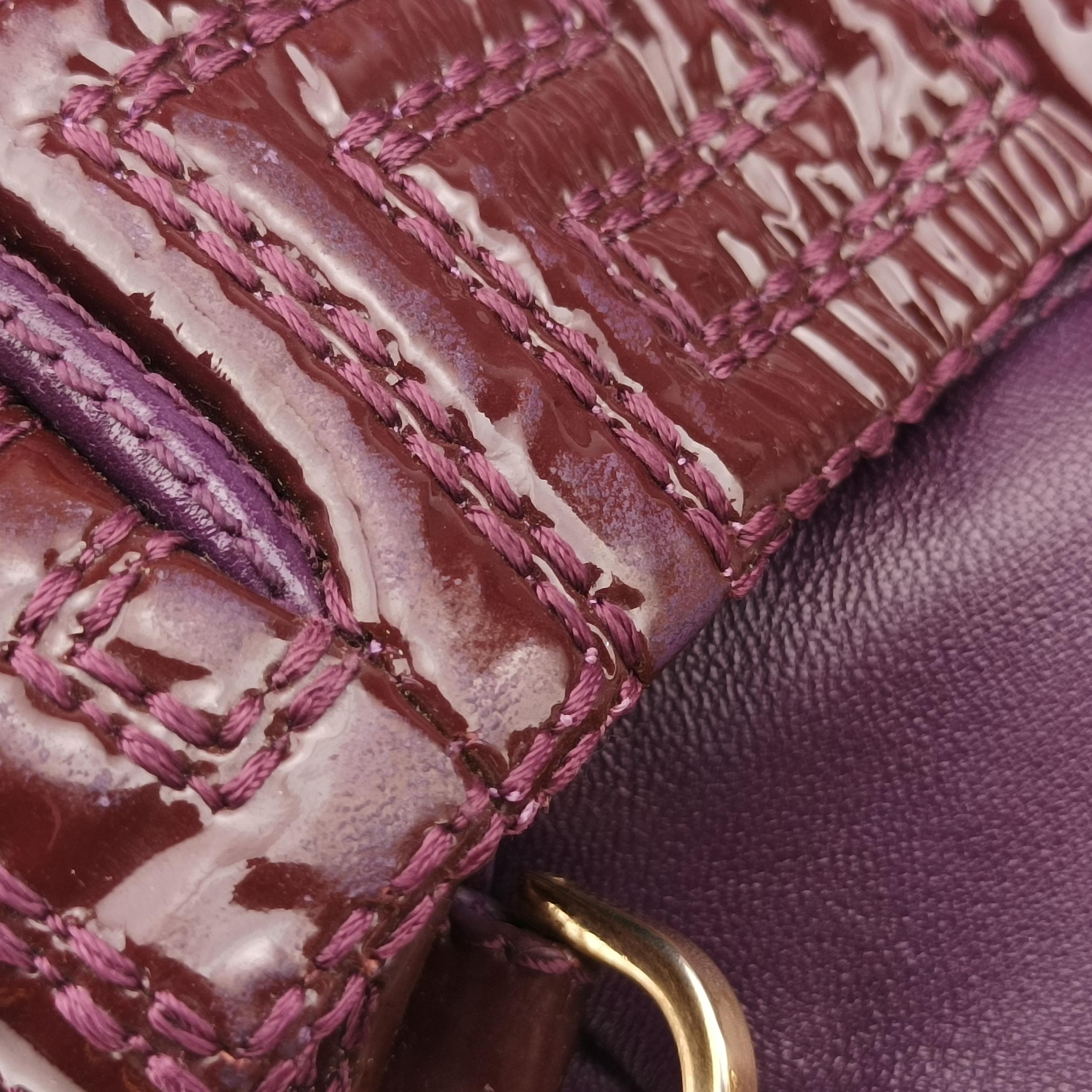 Pre-owned VERSACE COUTURE Purple patent  shoulderbag | stylenewstar