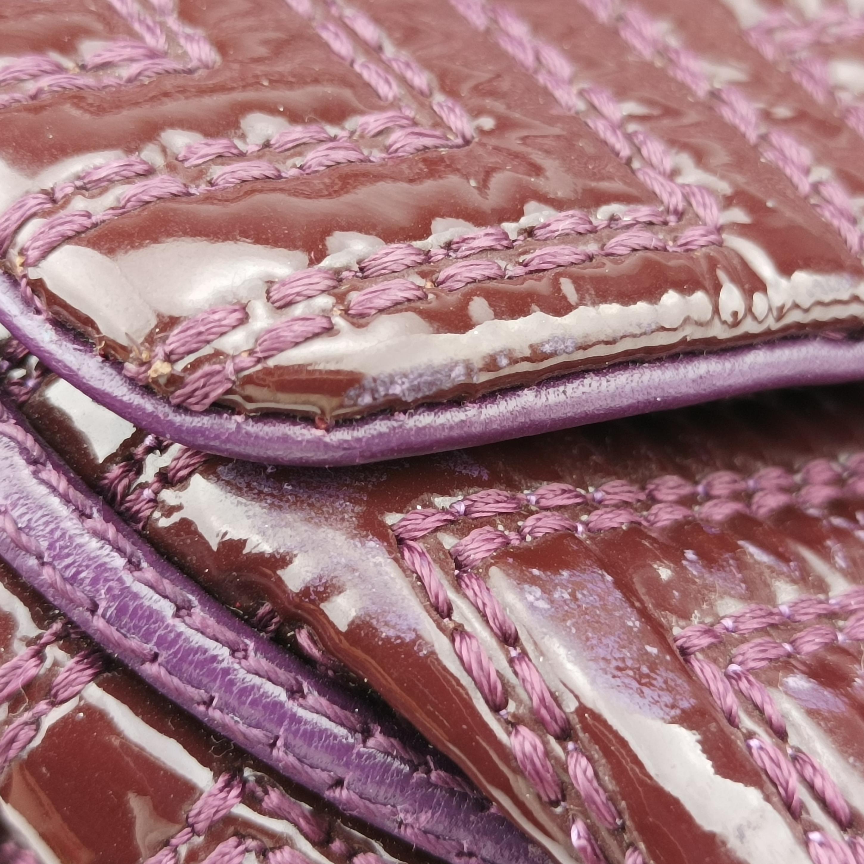 Pre-owned VERSACE COUTURE Purple patent  shoulderbag | stylenewstar