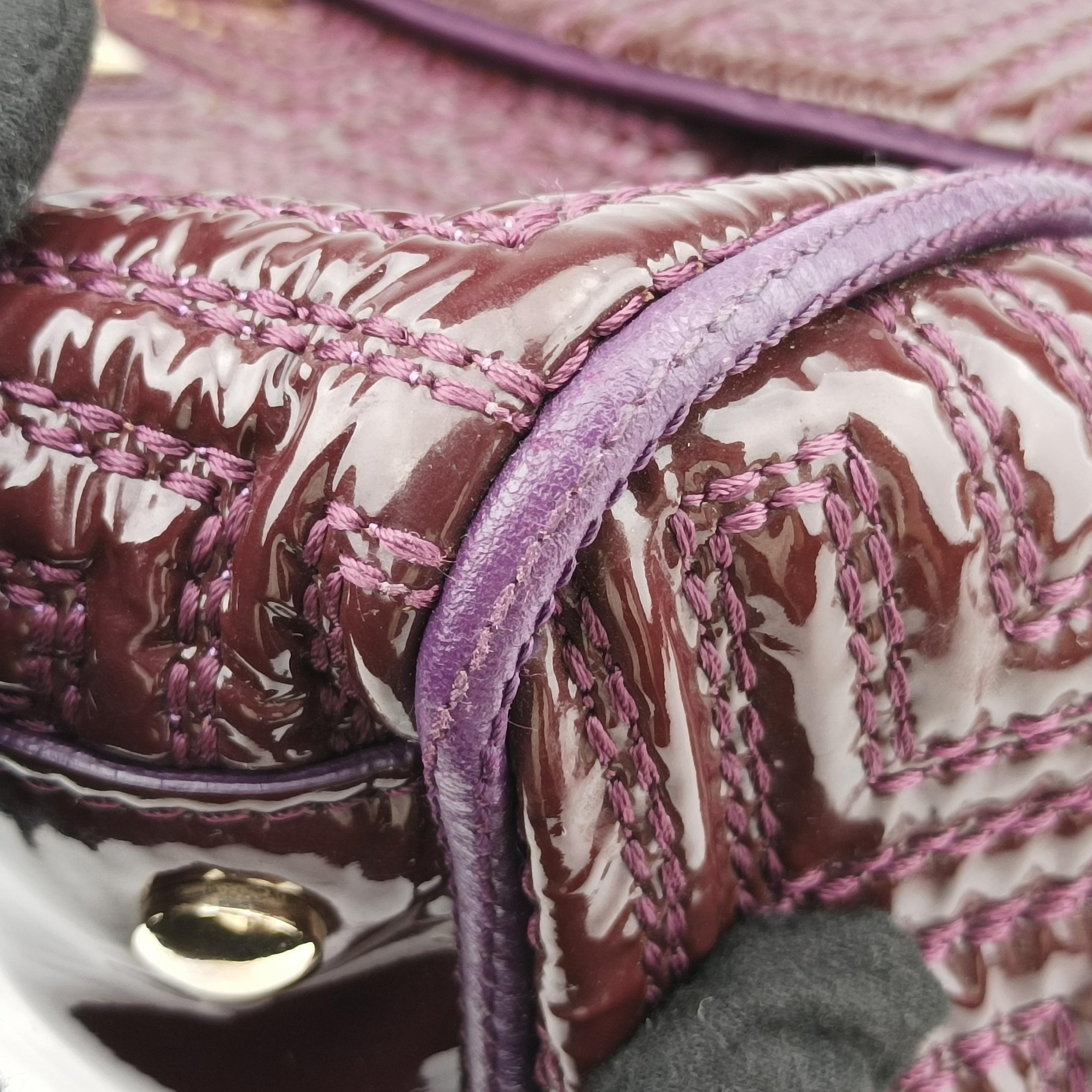 Pre-owned VERSACE COUTURE Purple patent  shoulderbag | stylenewstar