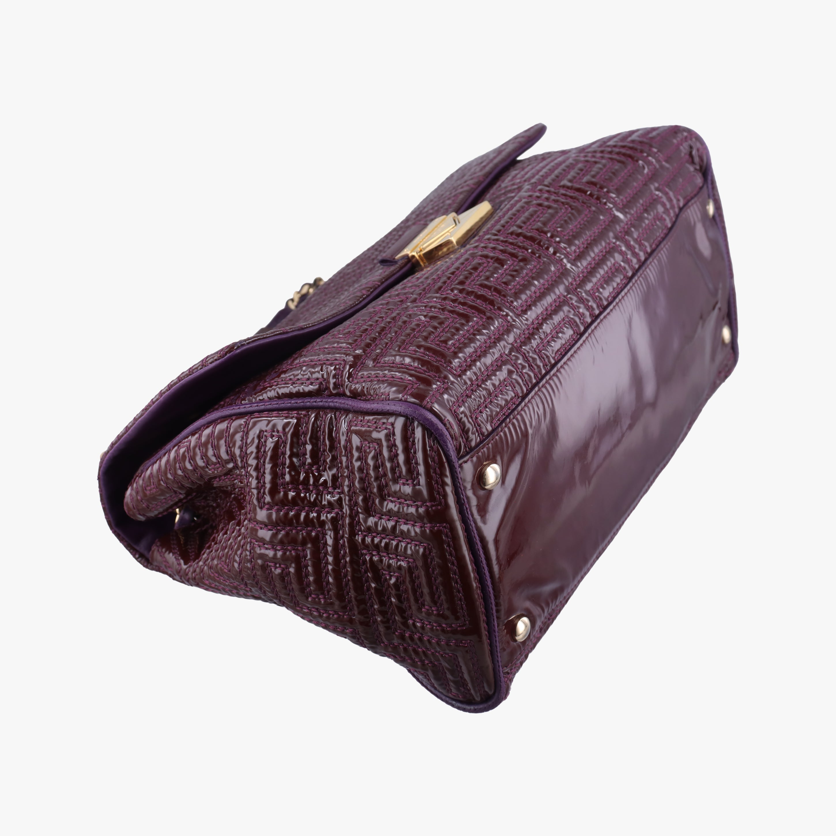 Pre-owned VERSACE COUTURE Purple patent  shoulderbag | stylenewstar