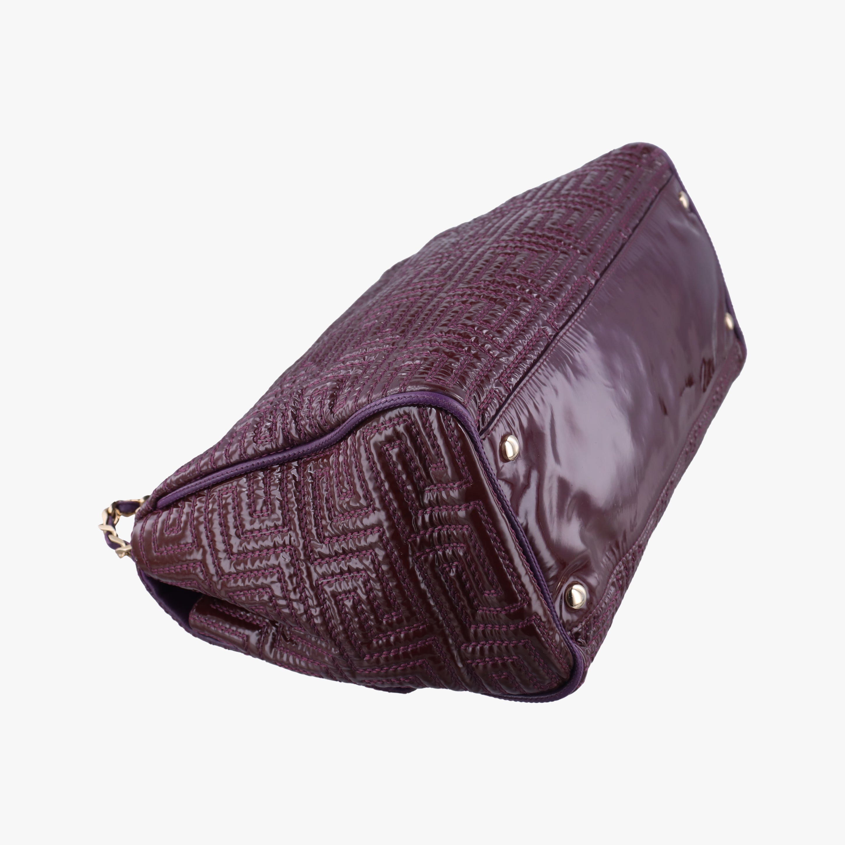 Pre-owned VERSACE COUTURE Purple patent  shoulderbag | stylenewstar