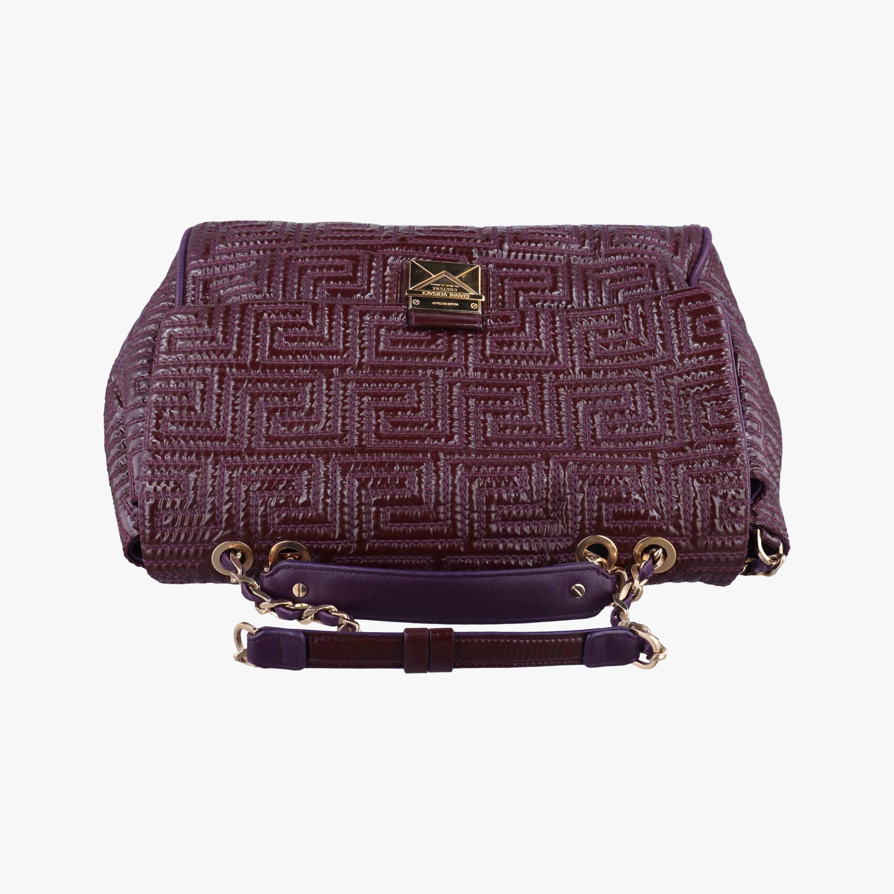 Pre-owned VERSACE COUTURE Purple patent  shoulderbag | stylenewstar