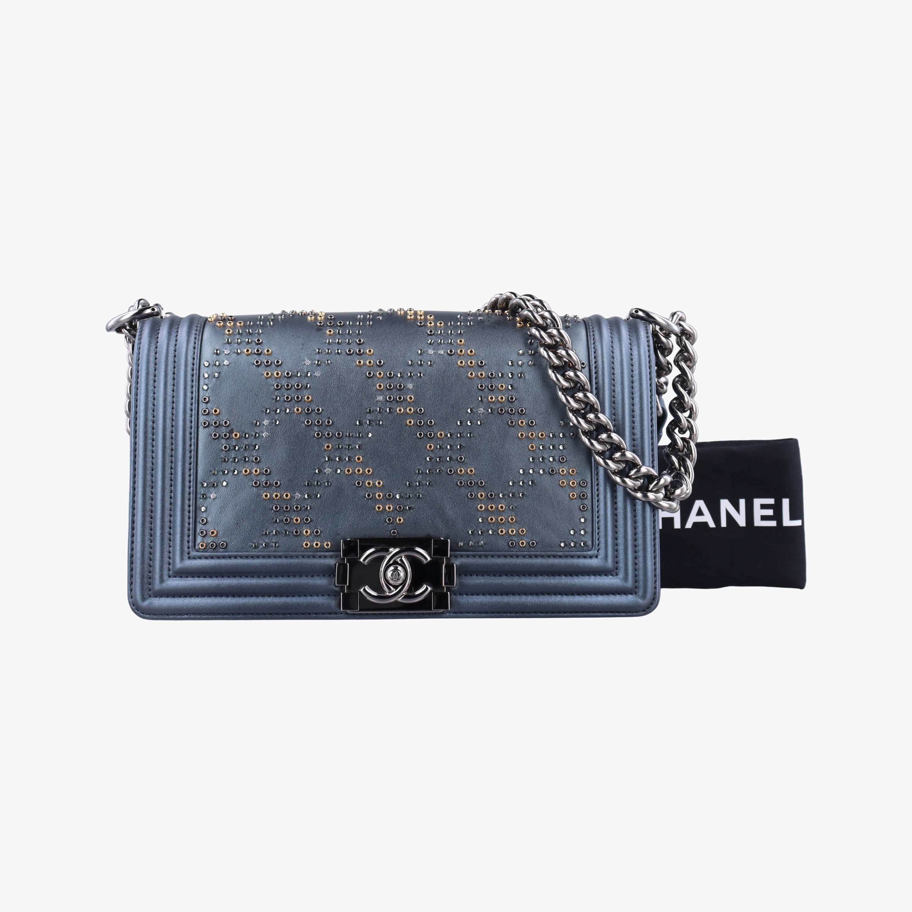 Secondhand Chanel BOY CHANEL Blue leather A67086 shoulderbag | stylenewstar