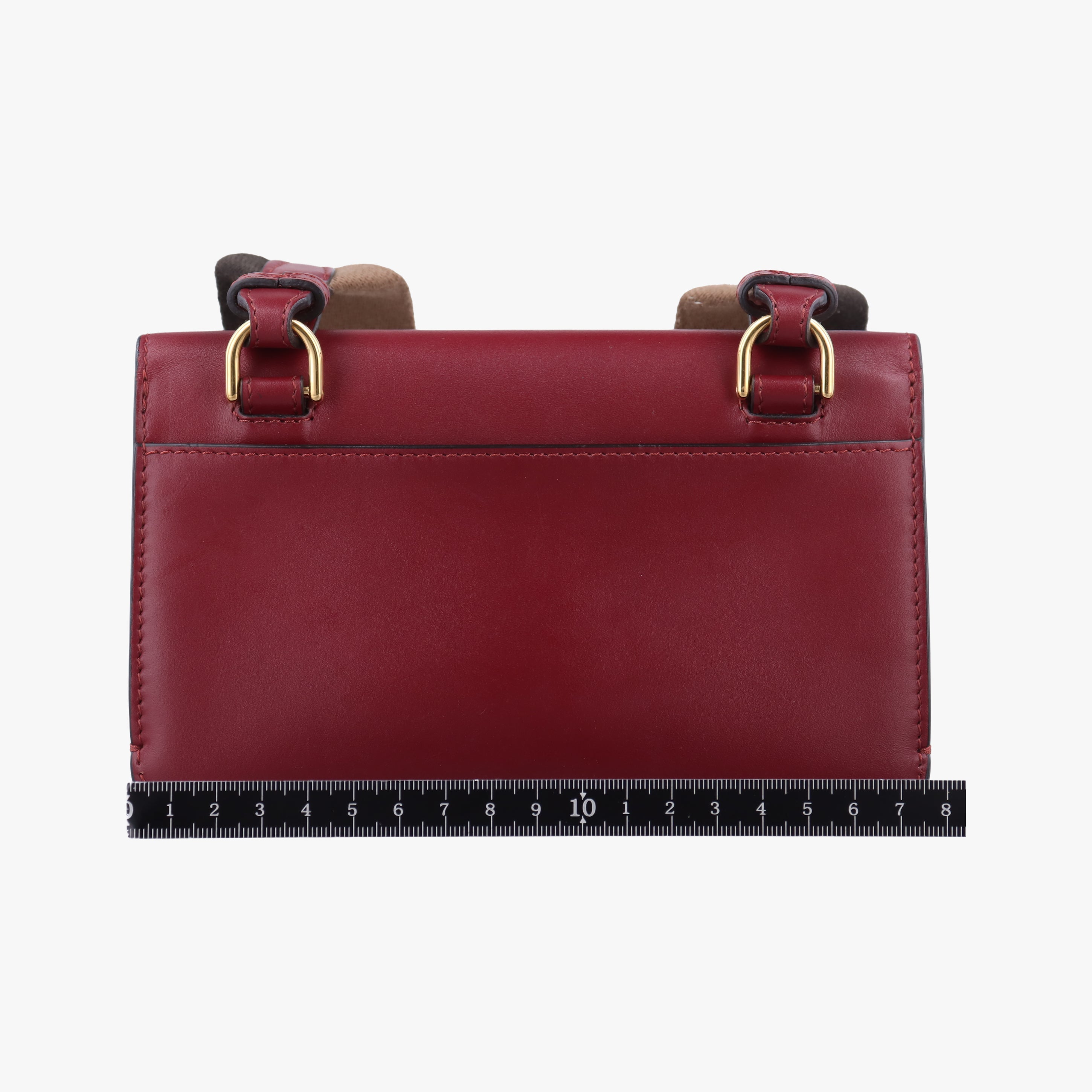 Pre-owned Fendi Baguette Mini Burgundy Leather 8BS039 shoulderbag | stylenewstar