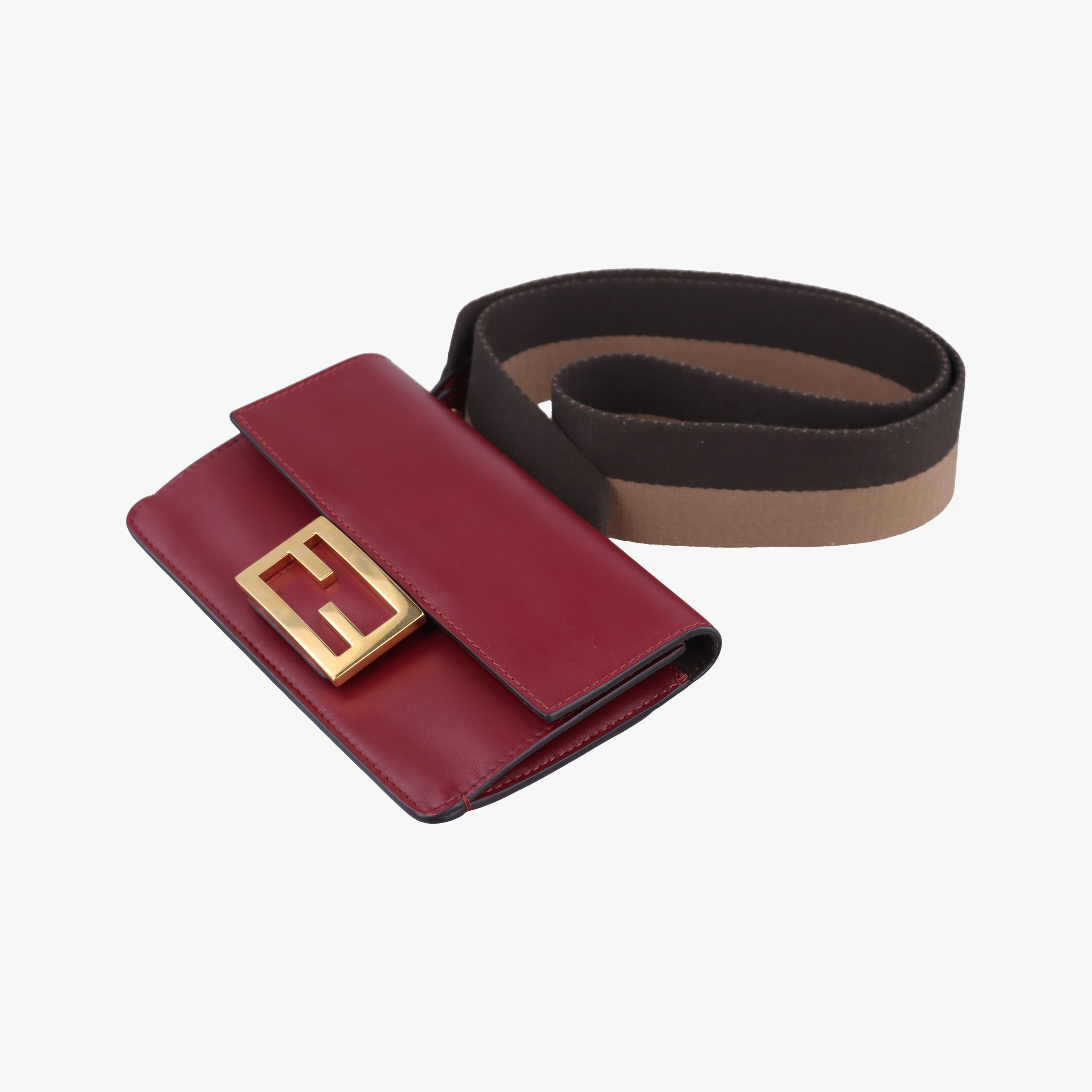 Pre-owned Fendi Baguette Mini Burgundy Leather 8BS039 shoulderbag | stylenewstar