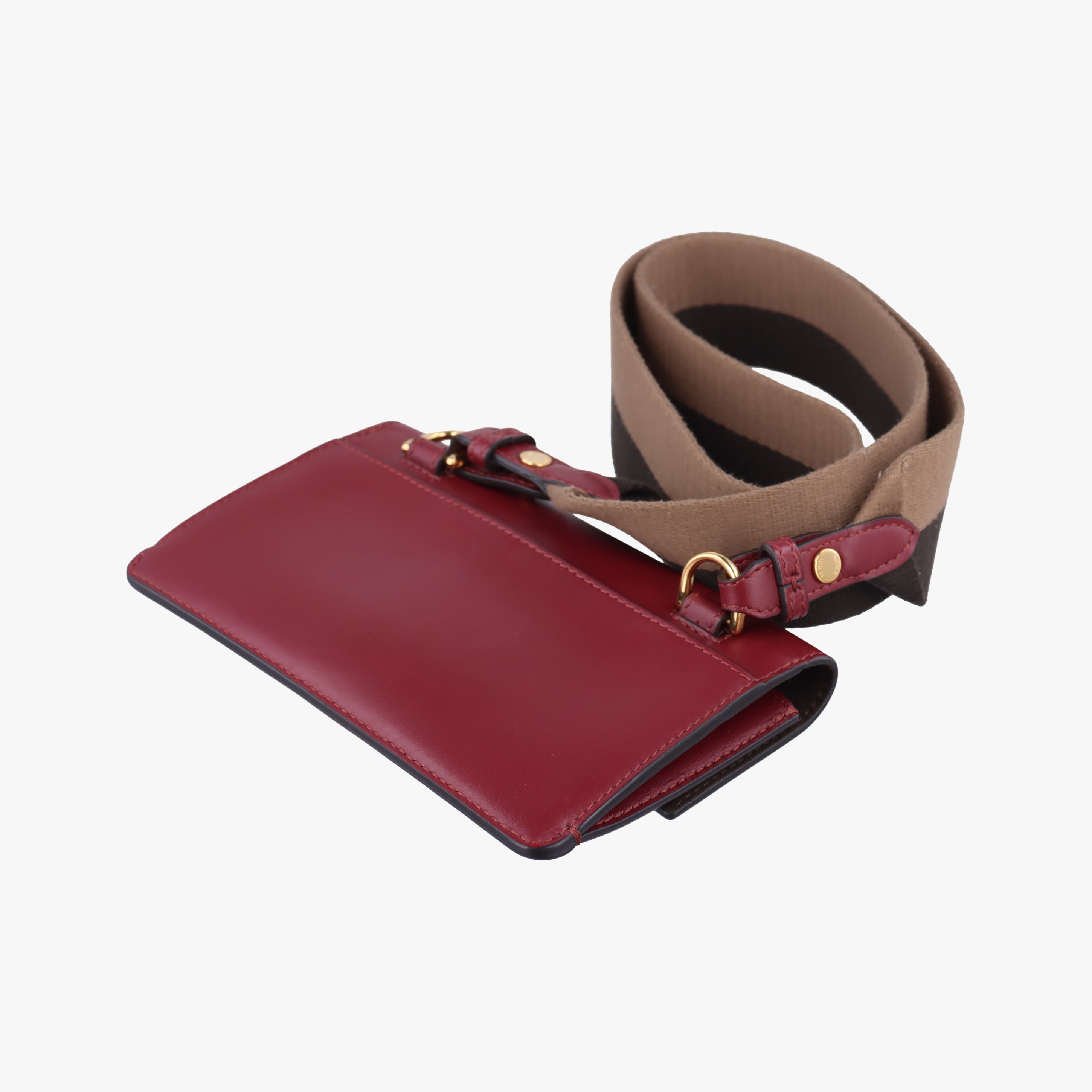 Pre-owned Fendi Baguette Mini Burgundy Leather 8BS039 shoulderbag | stylenewstar
